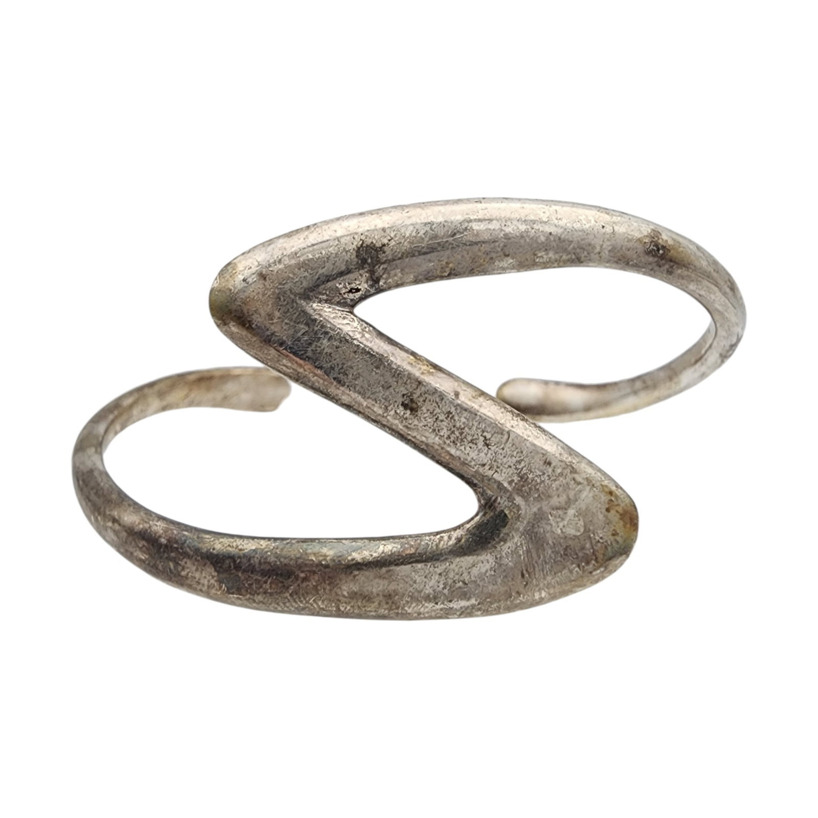 Sigi Pineda Taxco Sterling Zig Zag Cuff Bracelet: Sigi Pineda Taxco Sterling Design #315 Modernist Zig Zag Cuff Bracelet - 24.4g