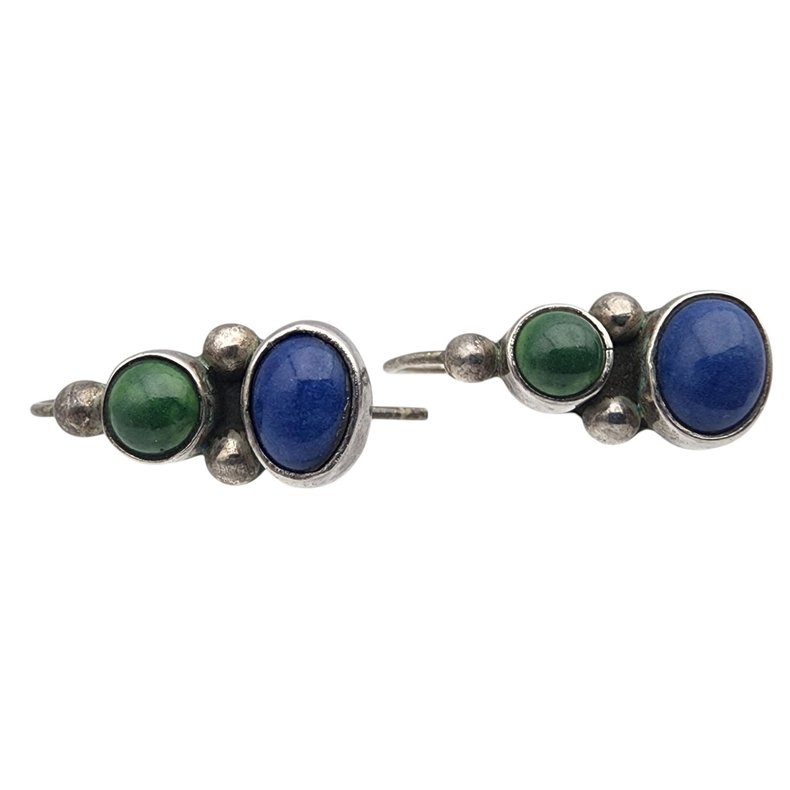 Signed Mexico Sterling Drop Earrings - 2