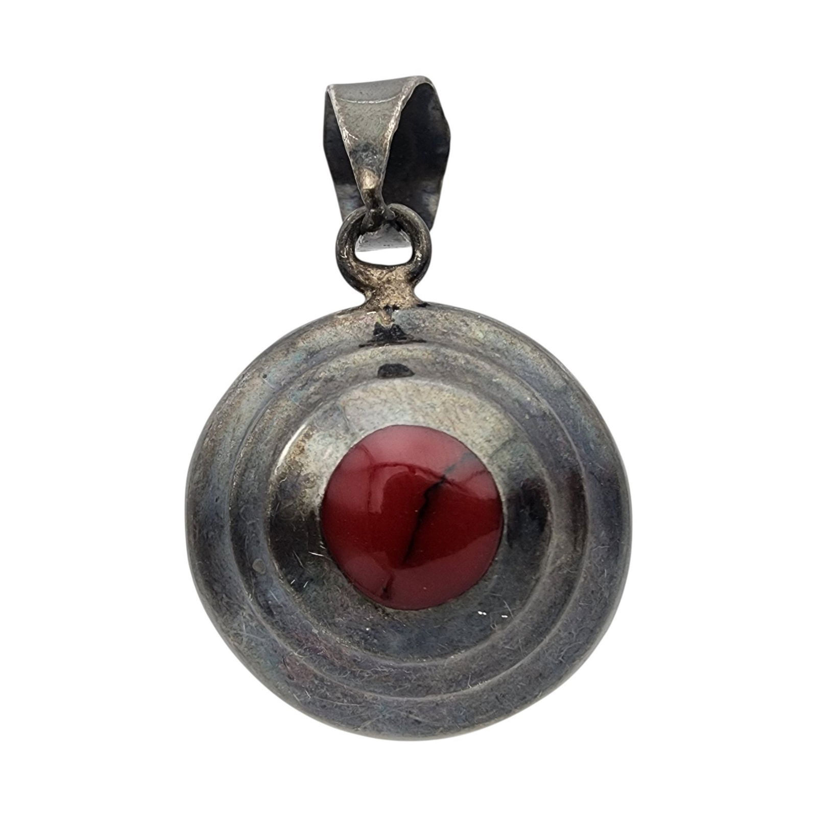 Vintage Mexico Sterling Red Jasper Pendant: Vintage Mexico Sterling Red Jasper Pendant - 6.6g