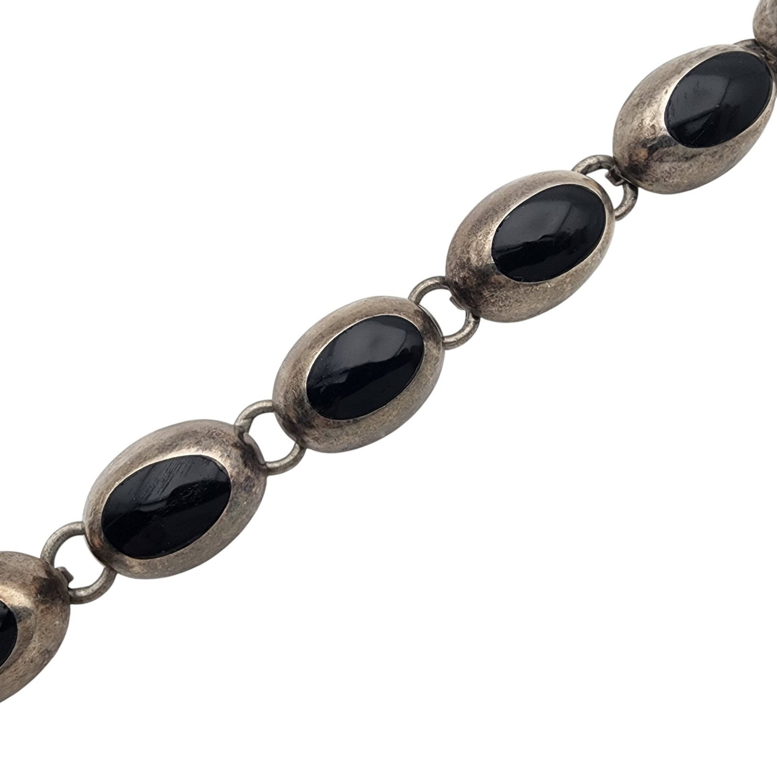 Mexico Sterling Onyx Link Bracelet (1 of 5)
