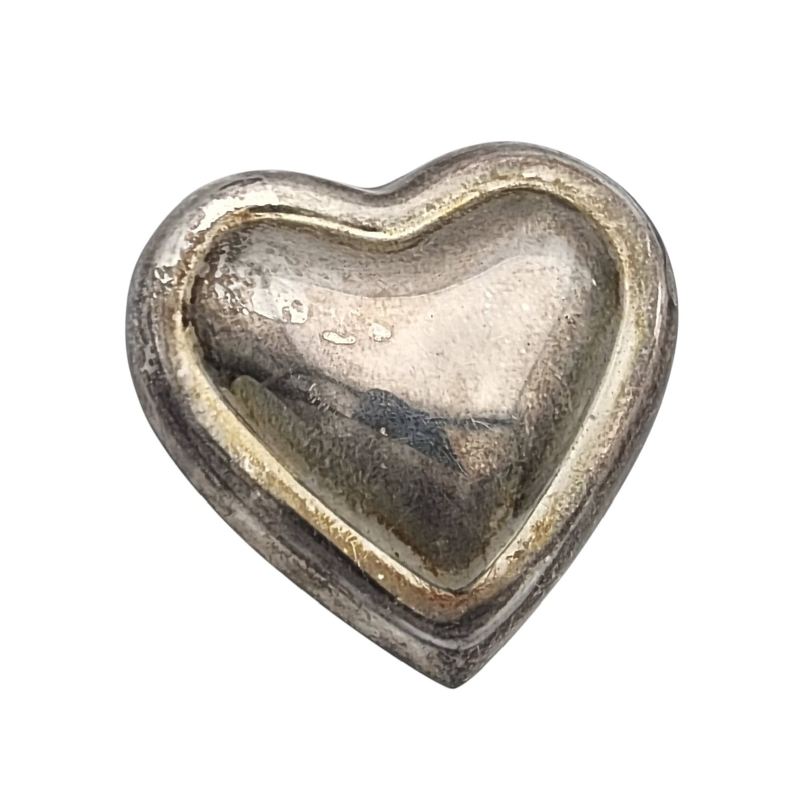 Vintage Mexico Sterling Heart Pendant: Vintage Mexico Sterling Hollow Form Heart Pendant - 9.5g