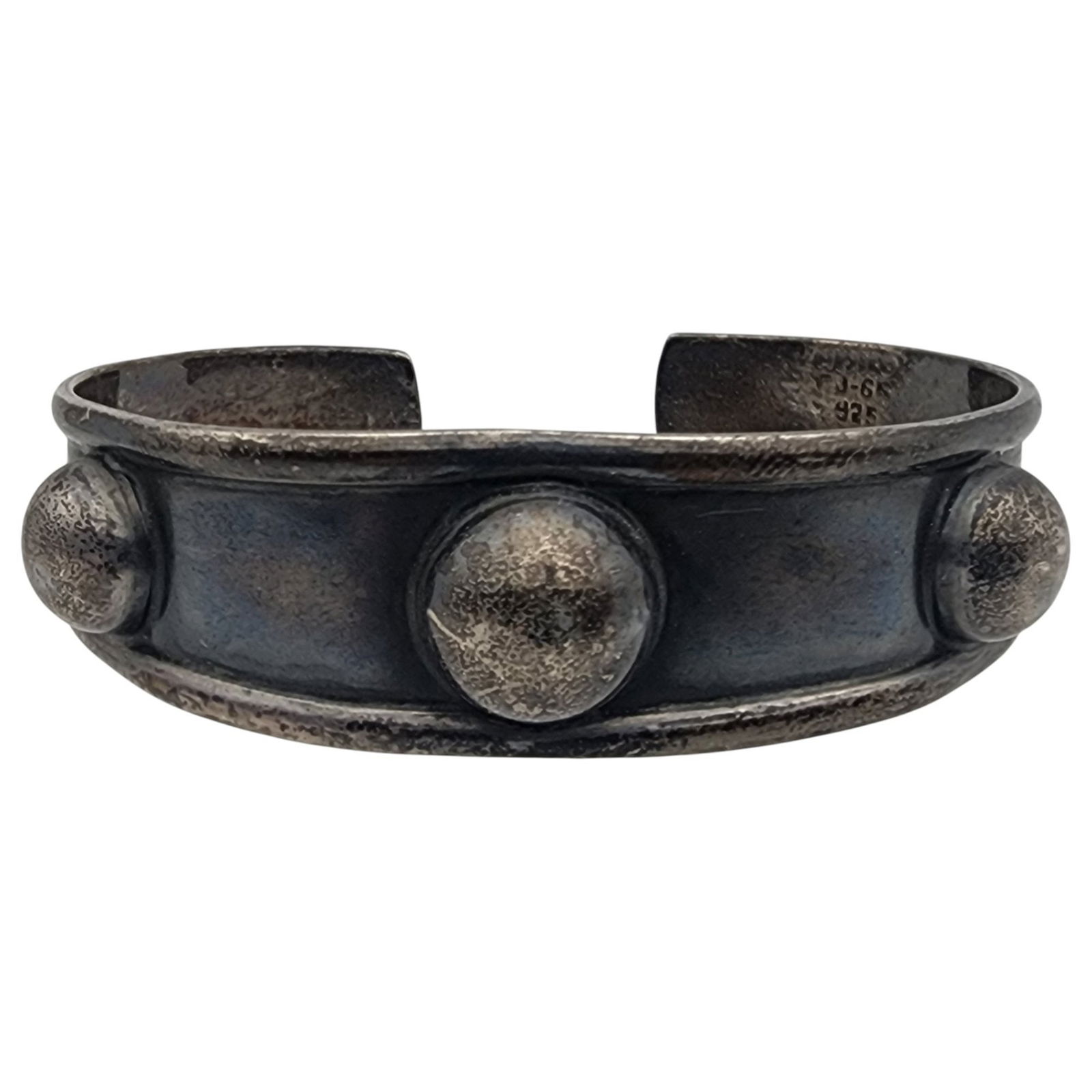 Vintage Taxco Mexico Sterling Bead Cuff Bracelet: Vintage Taxco Mexico Sterling Bead Cuff Bracelet - 23.7g