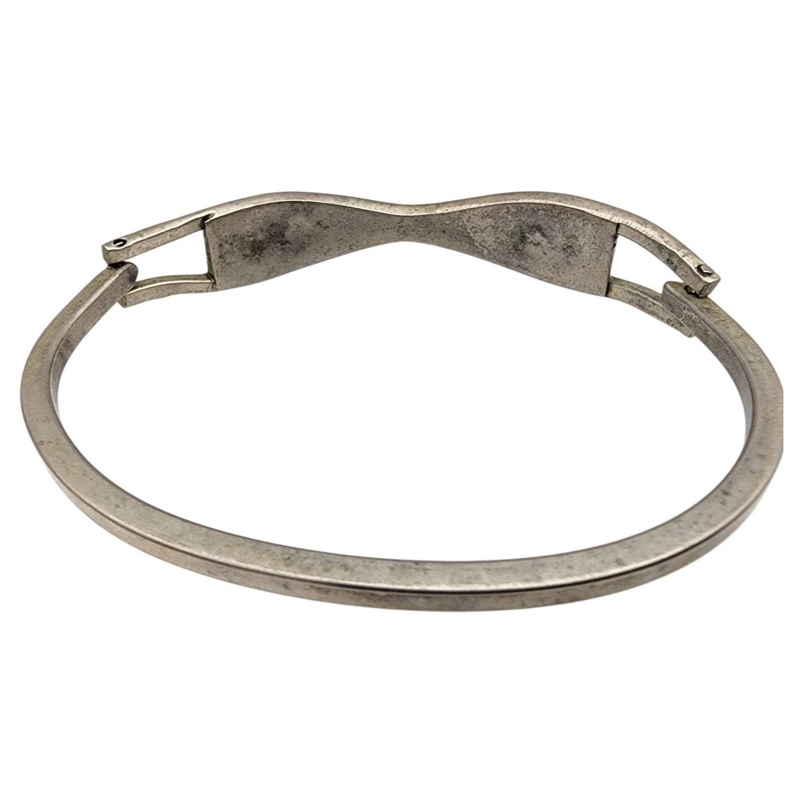 Alpaca Silver Abalone Inlay Bangle Bracelet - 3