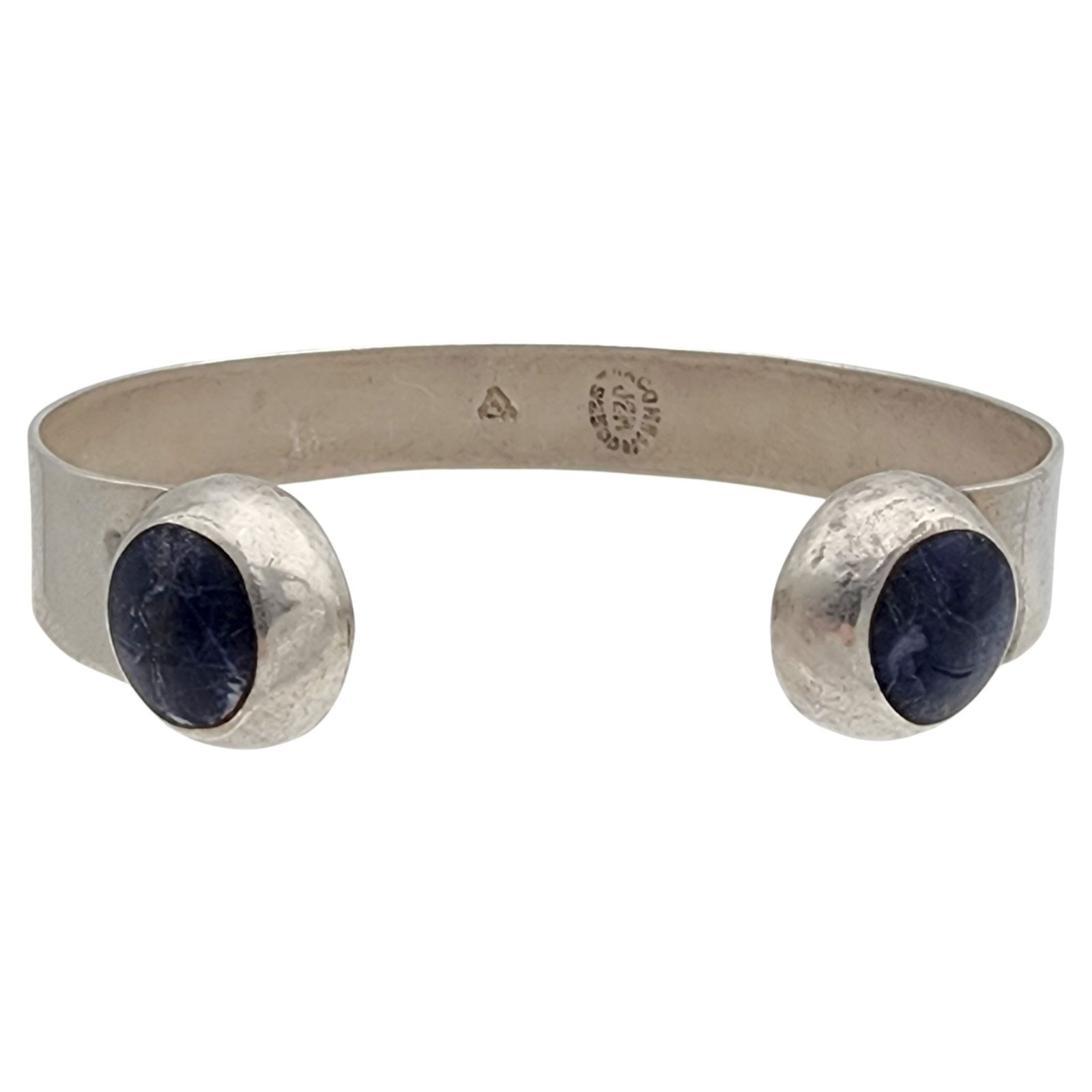 Mexico Sterling Sodalite Cuff Bracelet: Mexico Sterling Sodalite Cuff Bracelet - 17g