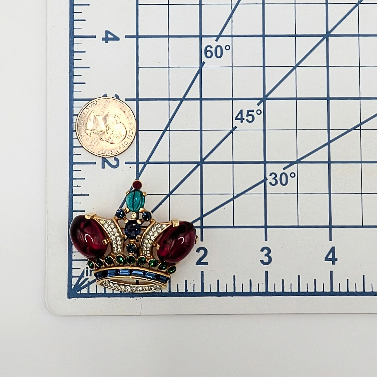 Trifari Alfred Phillipe Crown Trifari Rhinestone Early King's Crown Brooch - 6