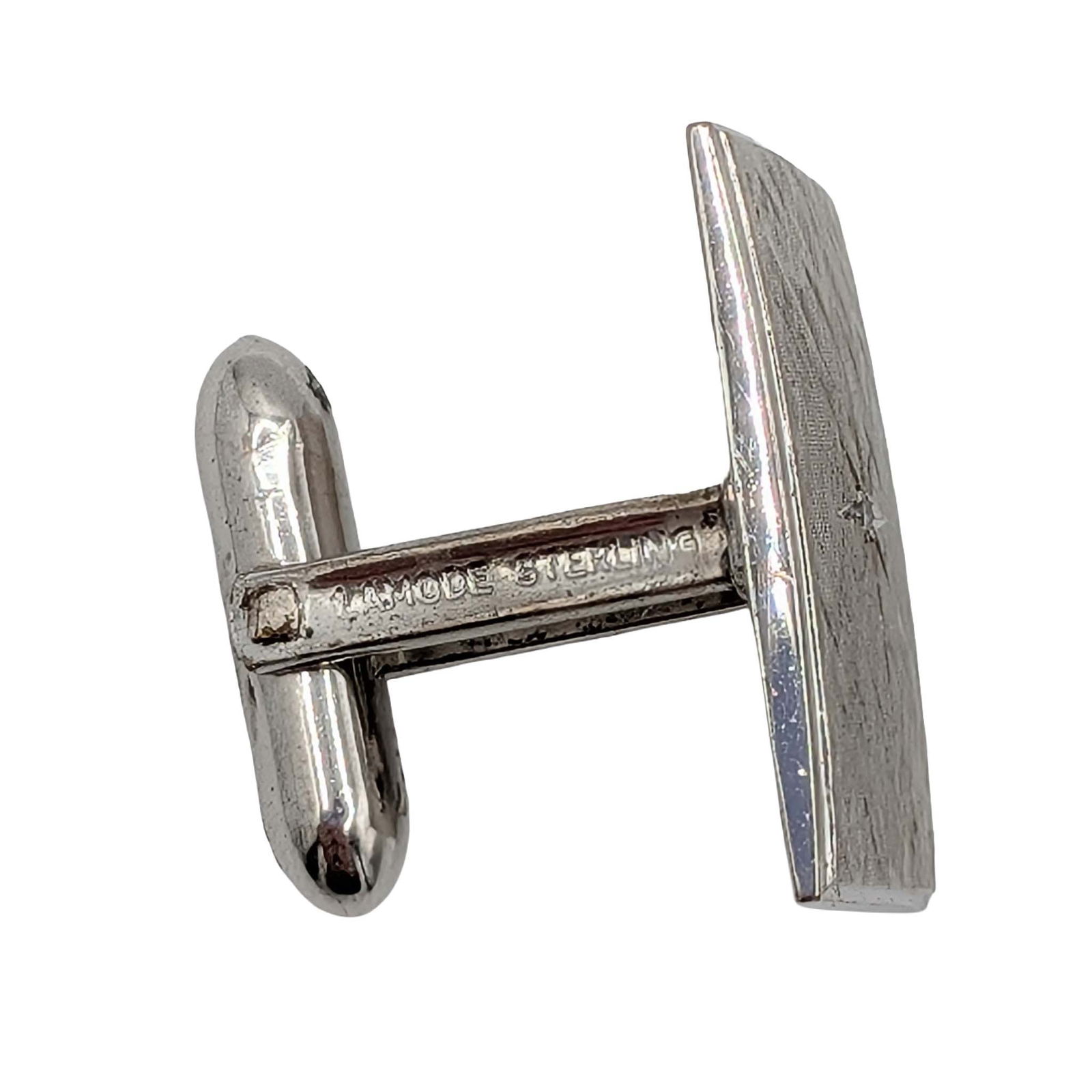 Lamode Sterling Silver Diamond Rectangular Cufflinks - 3