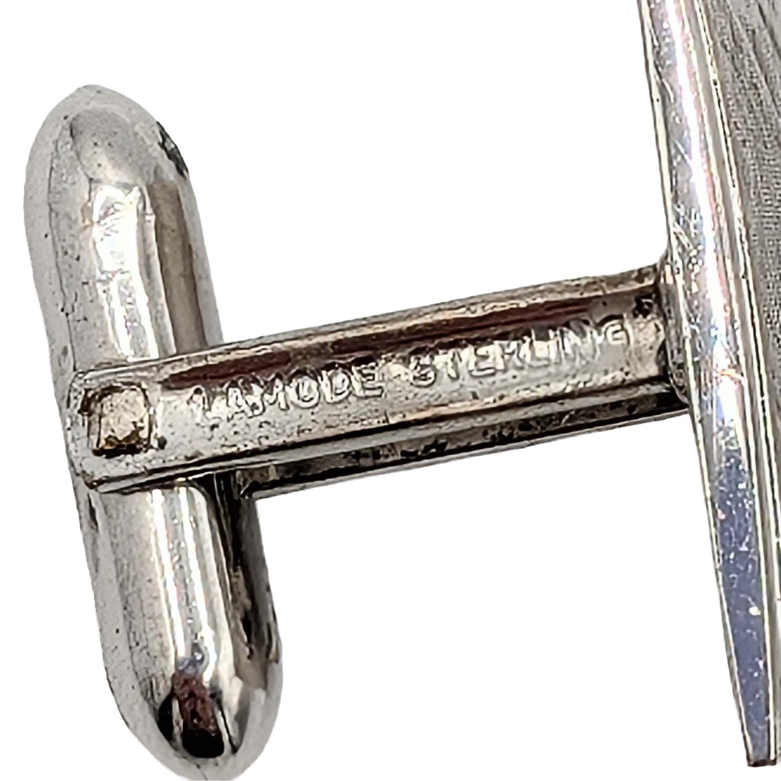 Lamode Sterling Silver Diamond Rectangular Cufflinks - 4