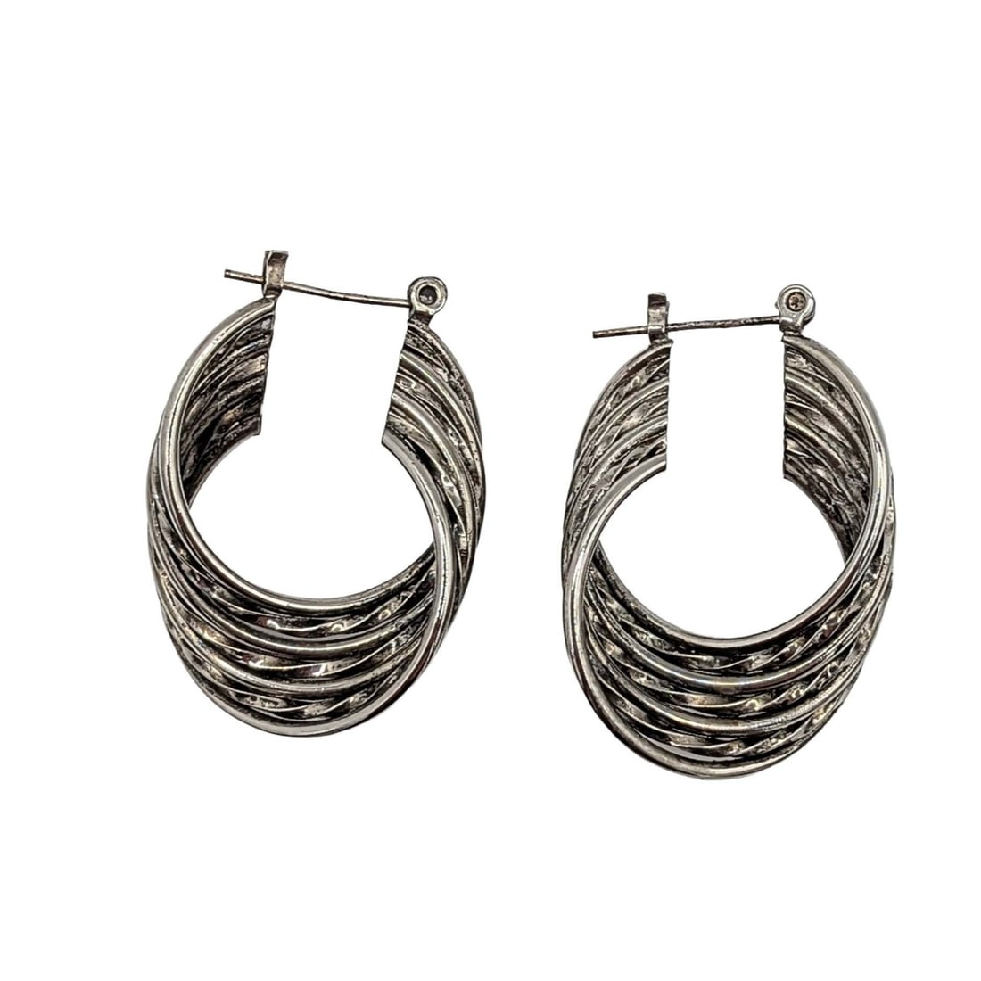 Sterling Silver Multi Twist Hoop Earrings (1 of 3)