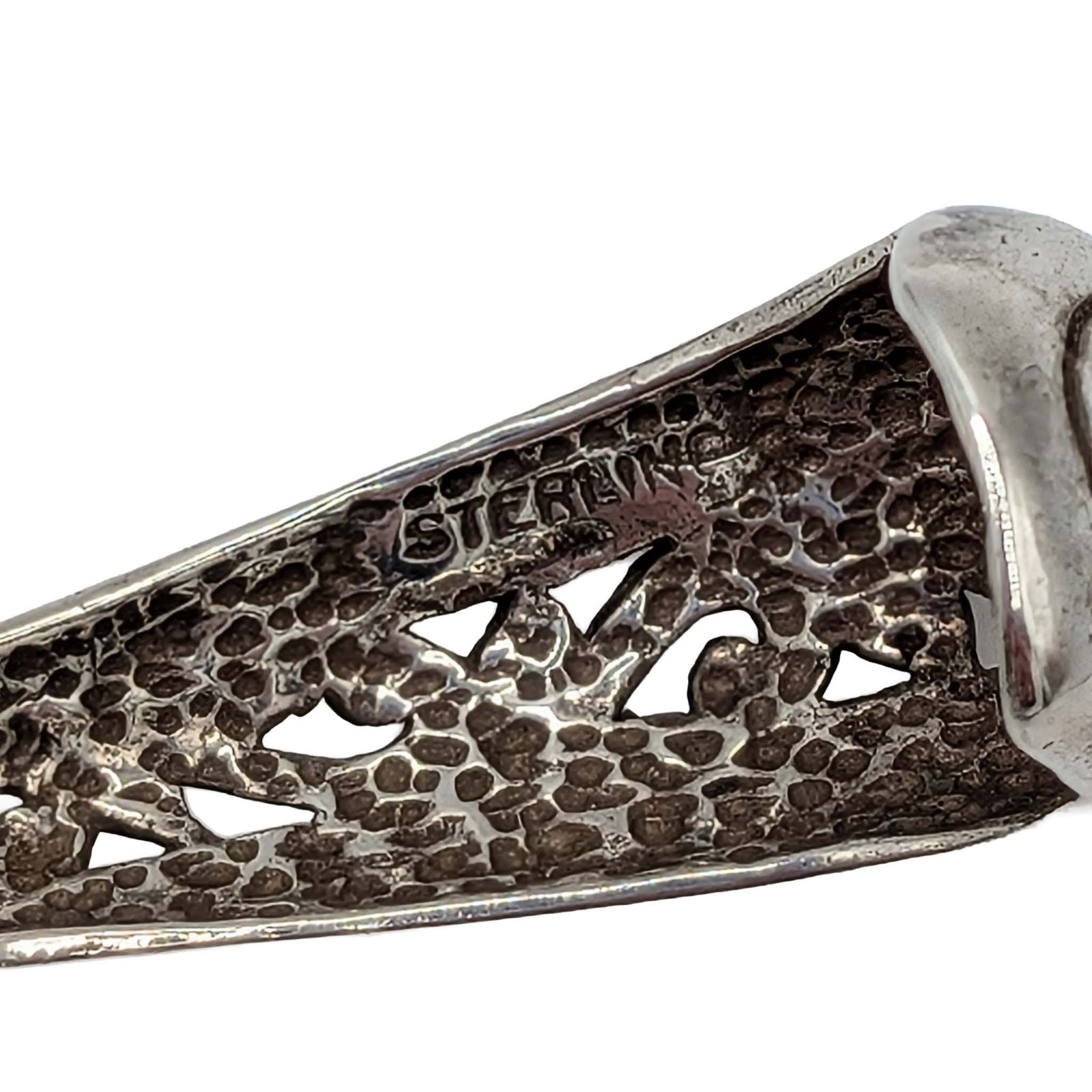 Sterling Silver Scroll Cut Long Cuff Stud Earrings - 4