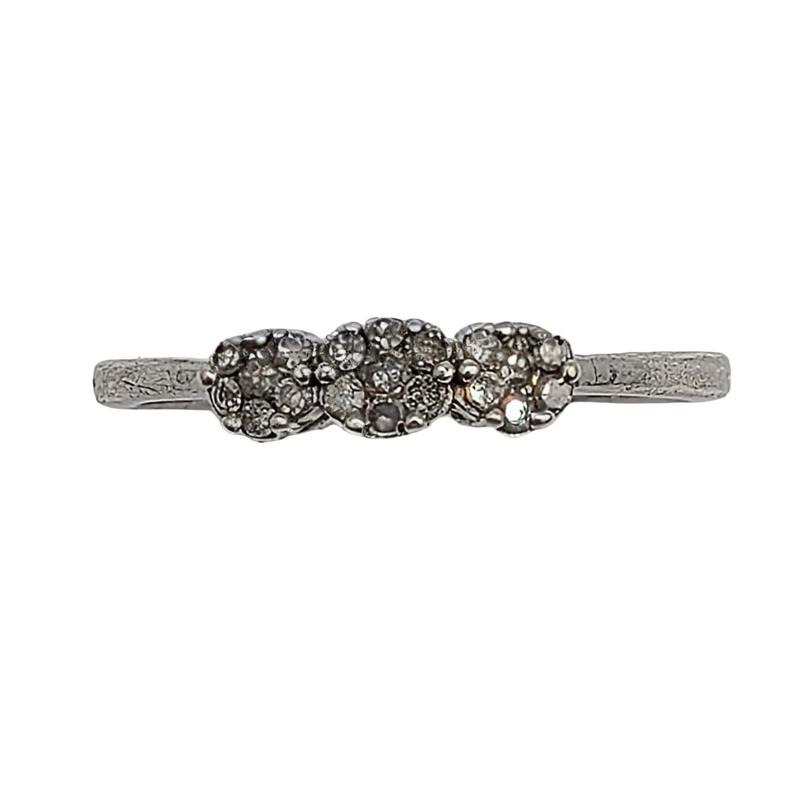 D'Joy Sterling Silver Diamond 3 Cluster Ring (1 of 4)