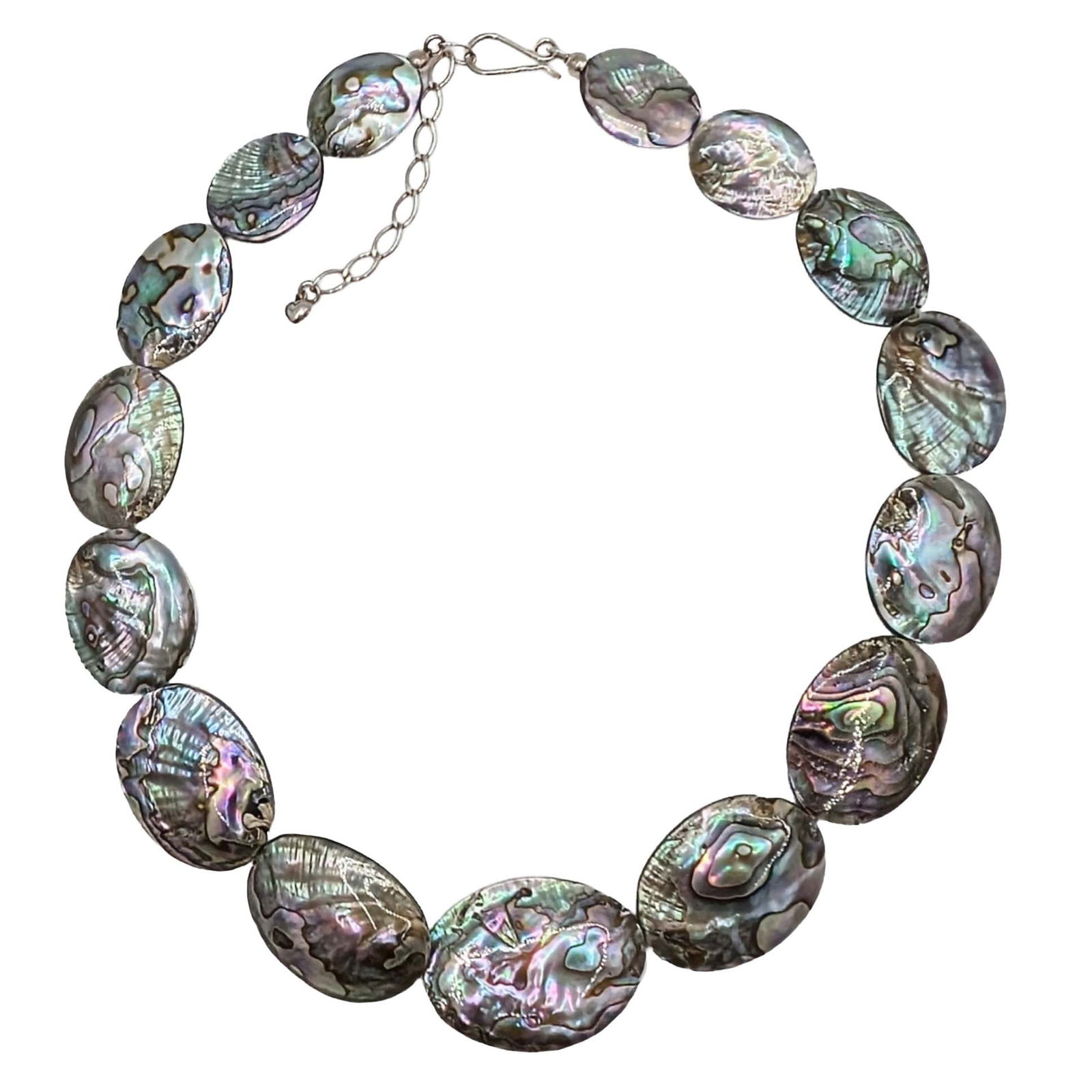 Jay King Sterling Silver Abalone Graduated Oval Bead Necklace (1 of 5)