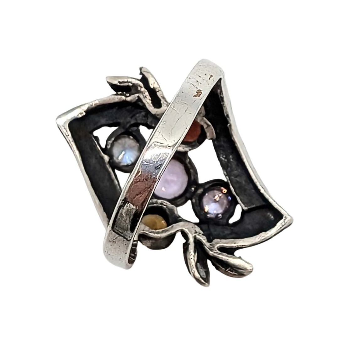 Sterling Silver Multi Gemstone Cocktail Ring - 2