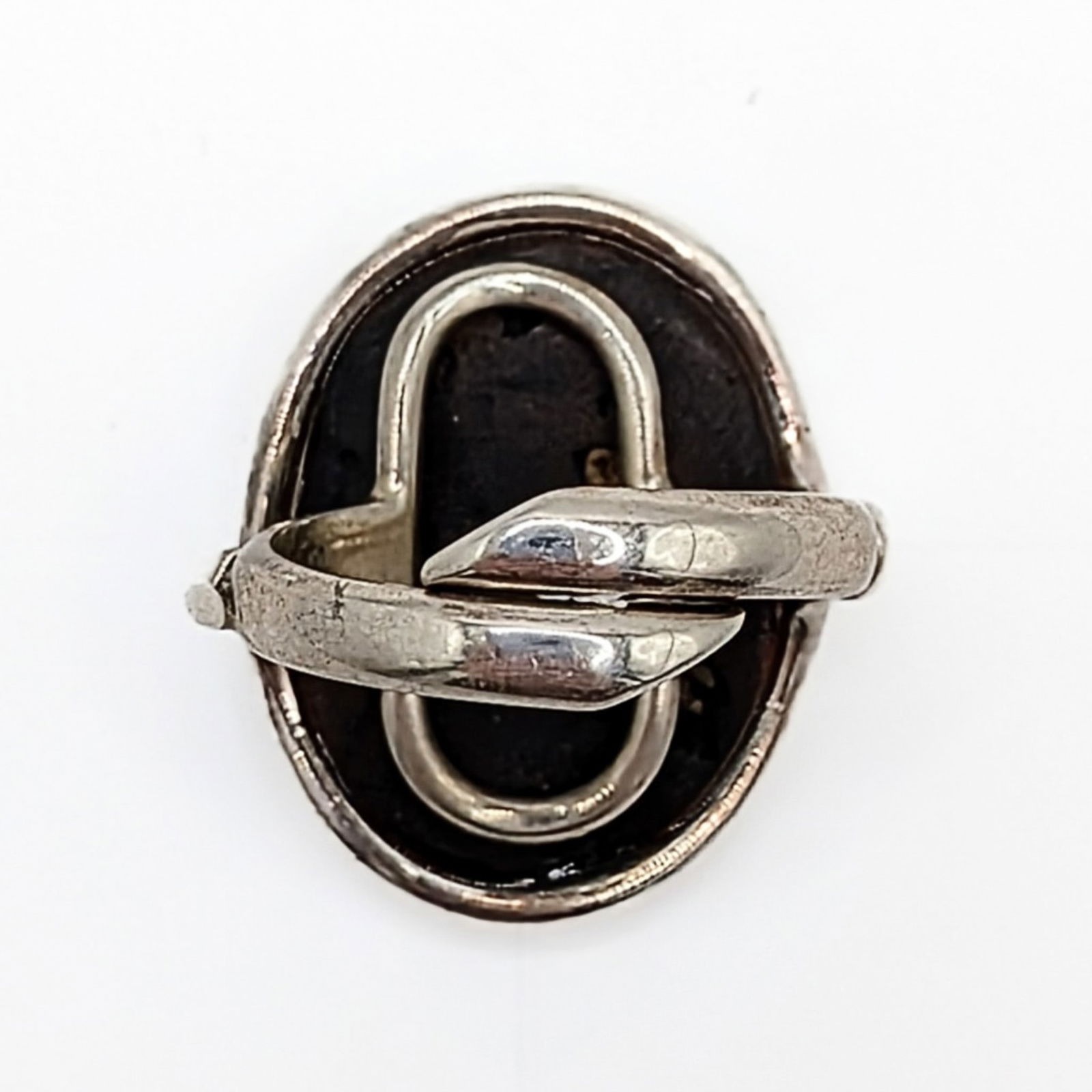 Sterling Silver Amber Wrapped Adjustable Ring - 3