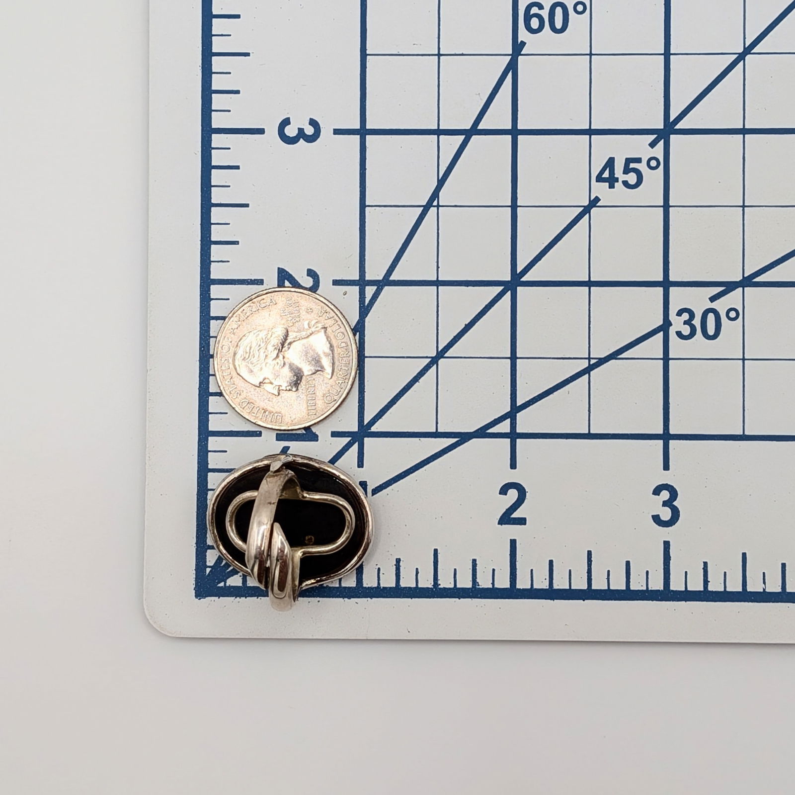 Sterling Silver Amber Wrapped Adjustable Ring - 5