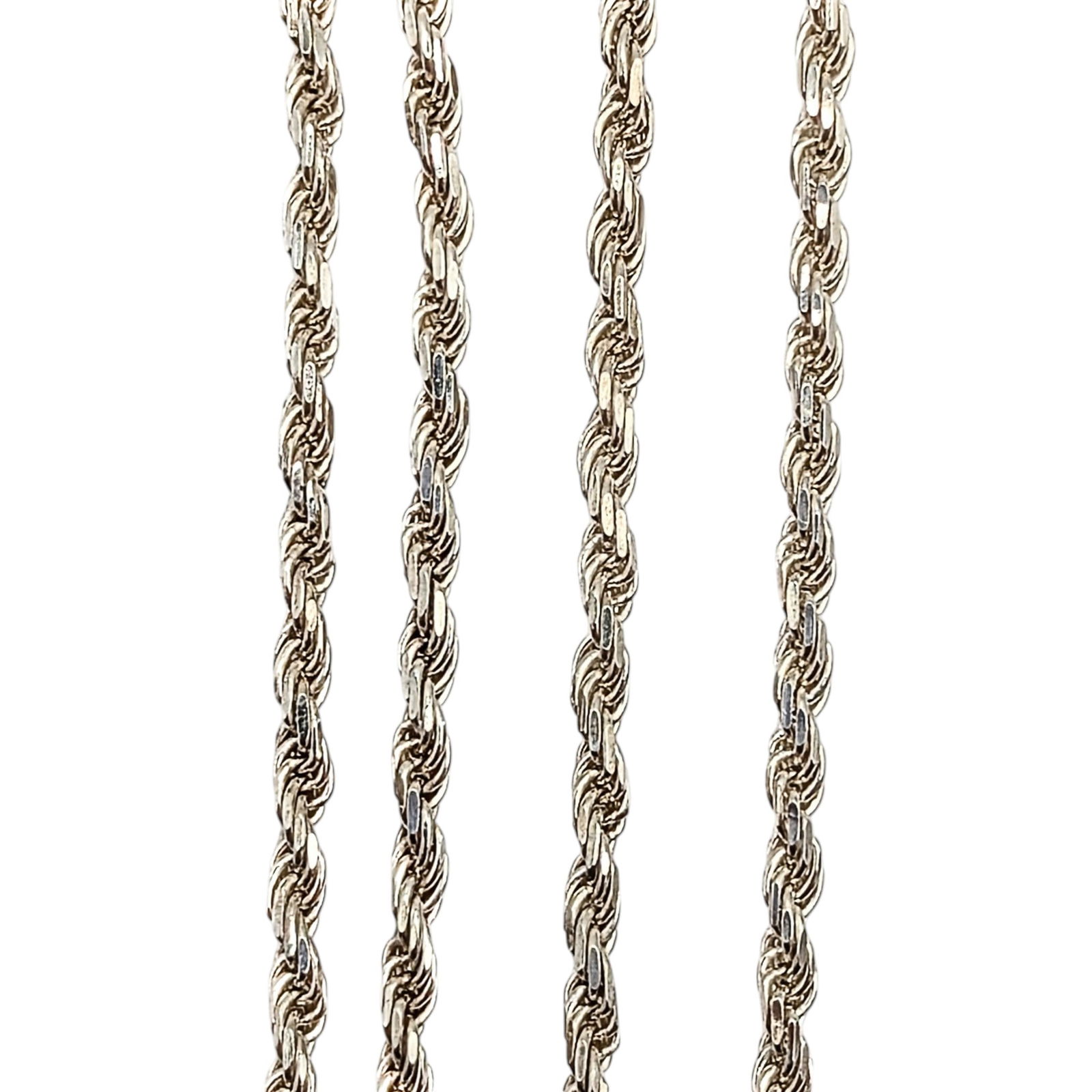 Signed Italian Sterling Silver Twisted Rope Chain Necklace: Signed Italian Sterling Silver 2mm Twisted Rope Chain Necklace. 22in Length. Signed IBB Italy 925. 6g