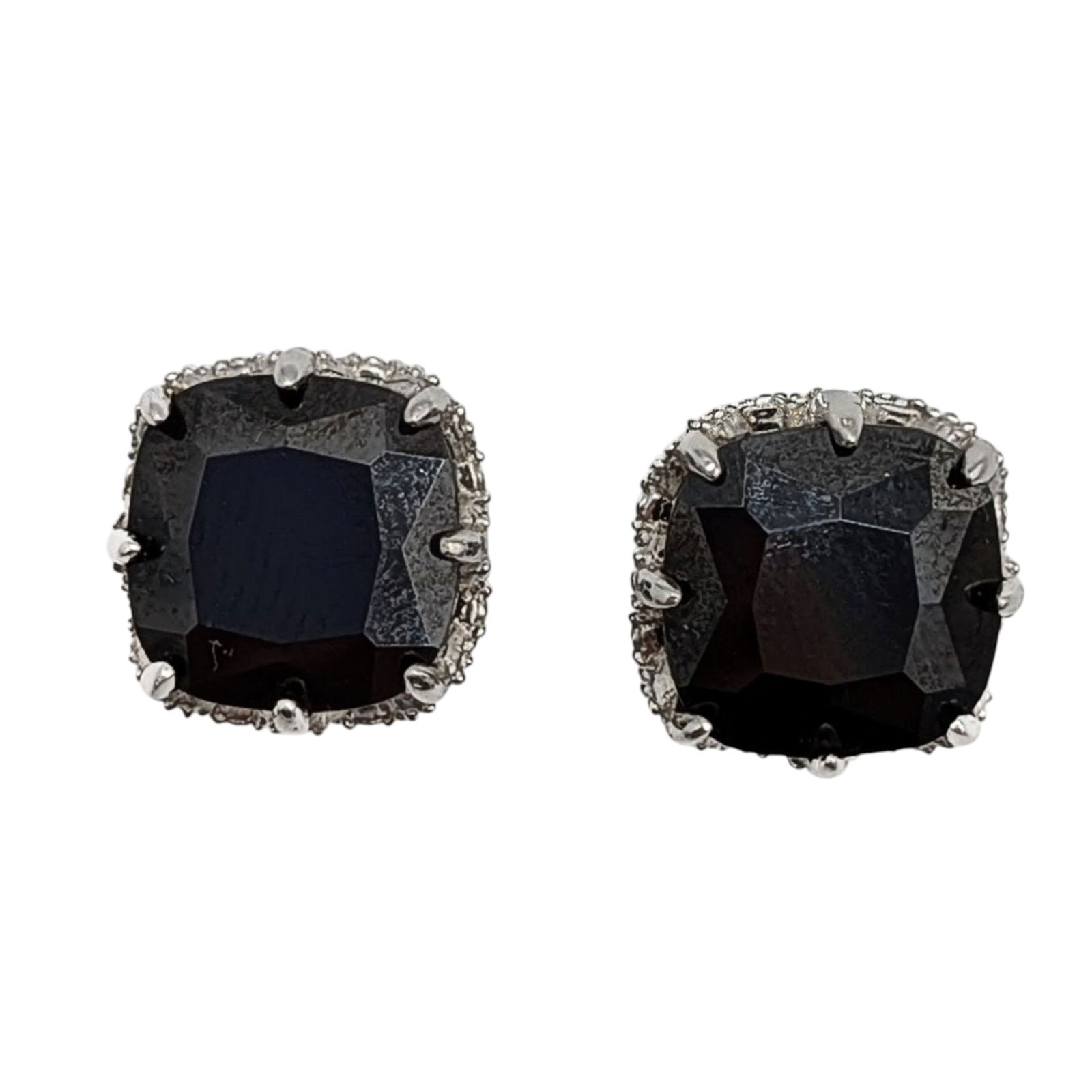 Wells Sterling Silver Onyx Basket Set Stud Earrings: Wells Sterling Silver, Onyx Basket Set Stud Earrings. Signed Wells Sterling. 5.6g