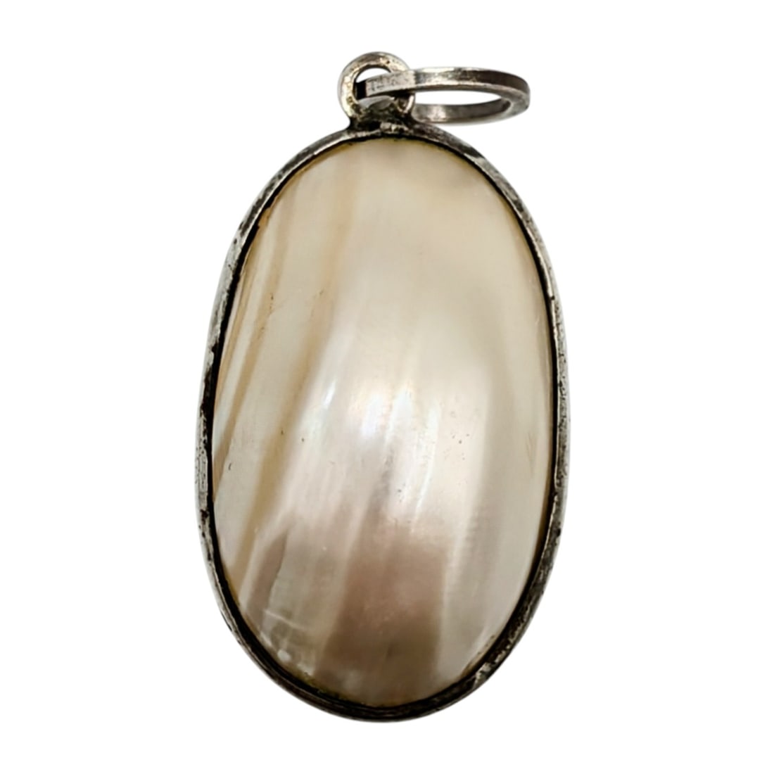Vintage European Sterling Silver Mother of Pearl Shell Pendant (1 of 4)