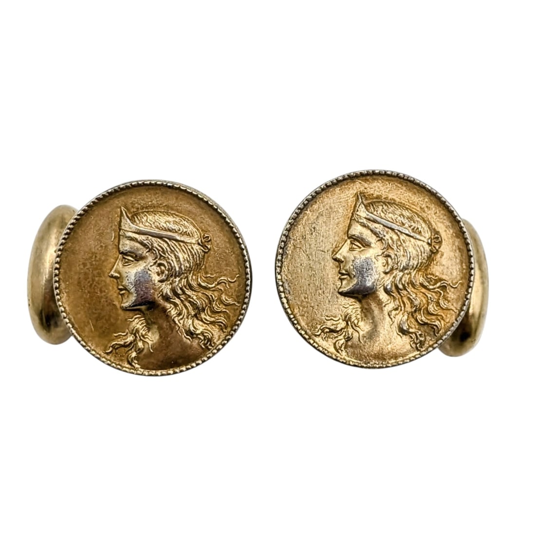 Victorian Vermeil Art Nouveau Pressed Button Cufflinks (1 of 4)