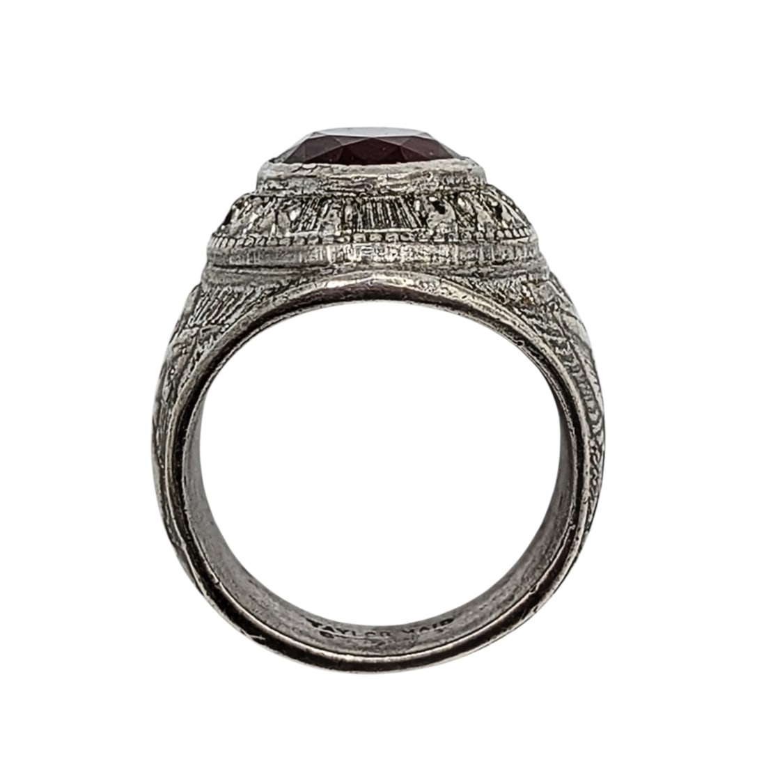 Signed Sterling Silver Ruby US Army Fort Dix Class Ring - 4