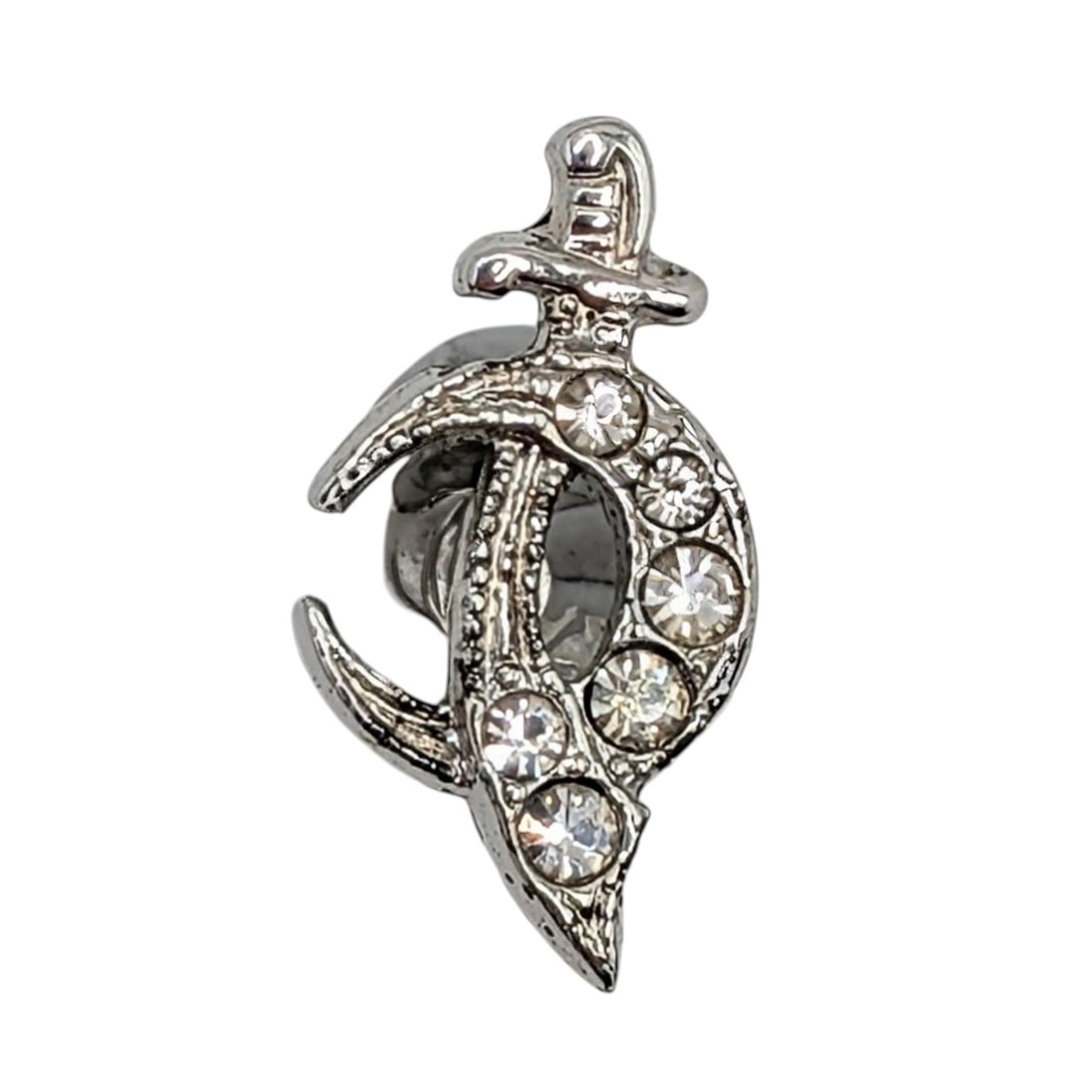 Vintage Sterling Silver Rhinestone Masonic Shriner Lapel Pin: Vintage Sterling Silver, Rhinestone Masonic Shriner Lapel Pin. Signed Sterling. 1g