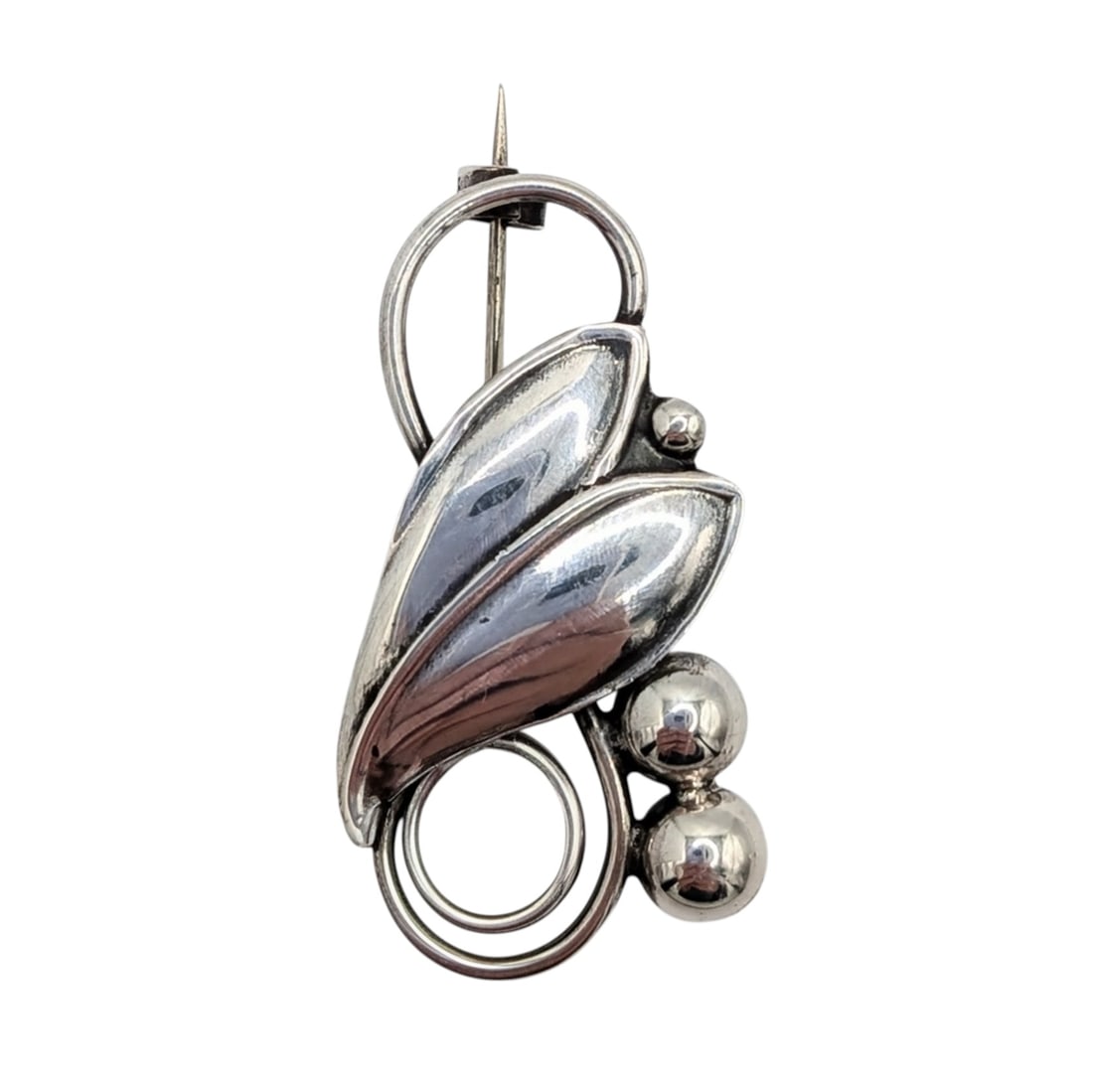 Carl Ove Frydensberg Sterling Silver Floral Bud Brooch: Carl Ove Frydensberg Denmark Sterling Silver Floral Bud Brooch. Signed COF 925 SS. 3.2g