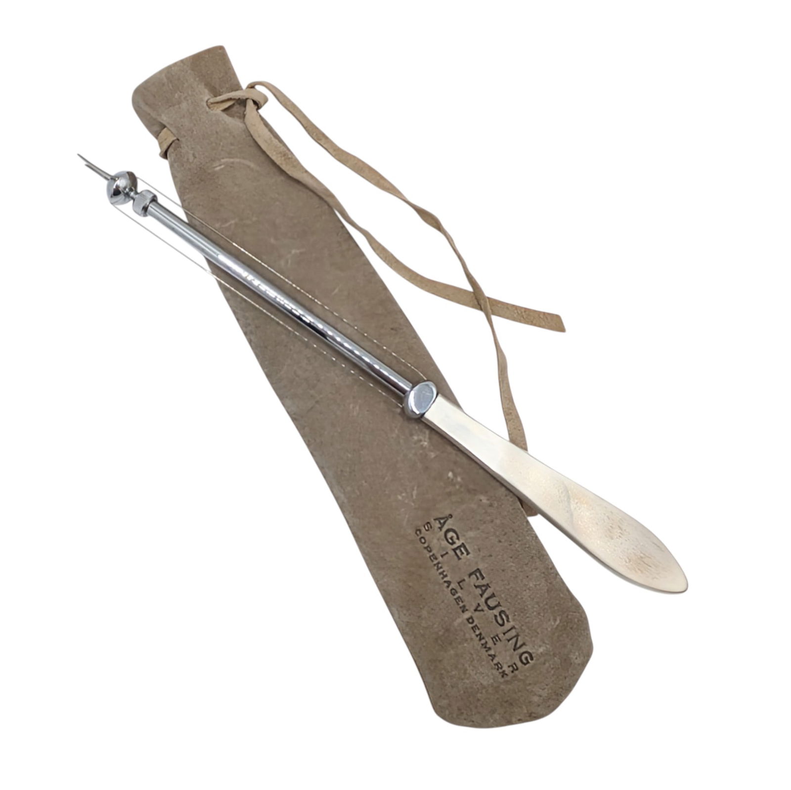 Fausing Denmark Sterling Silver Cheese Slicer: Fausing Denmark Sterling Silver Cheese Slicer with Original Bag. A.Fausing 925 Sterling Denmark signature. 81g