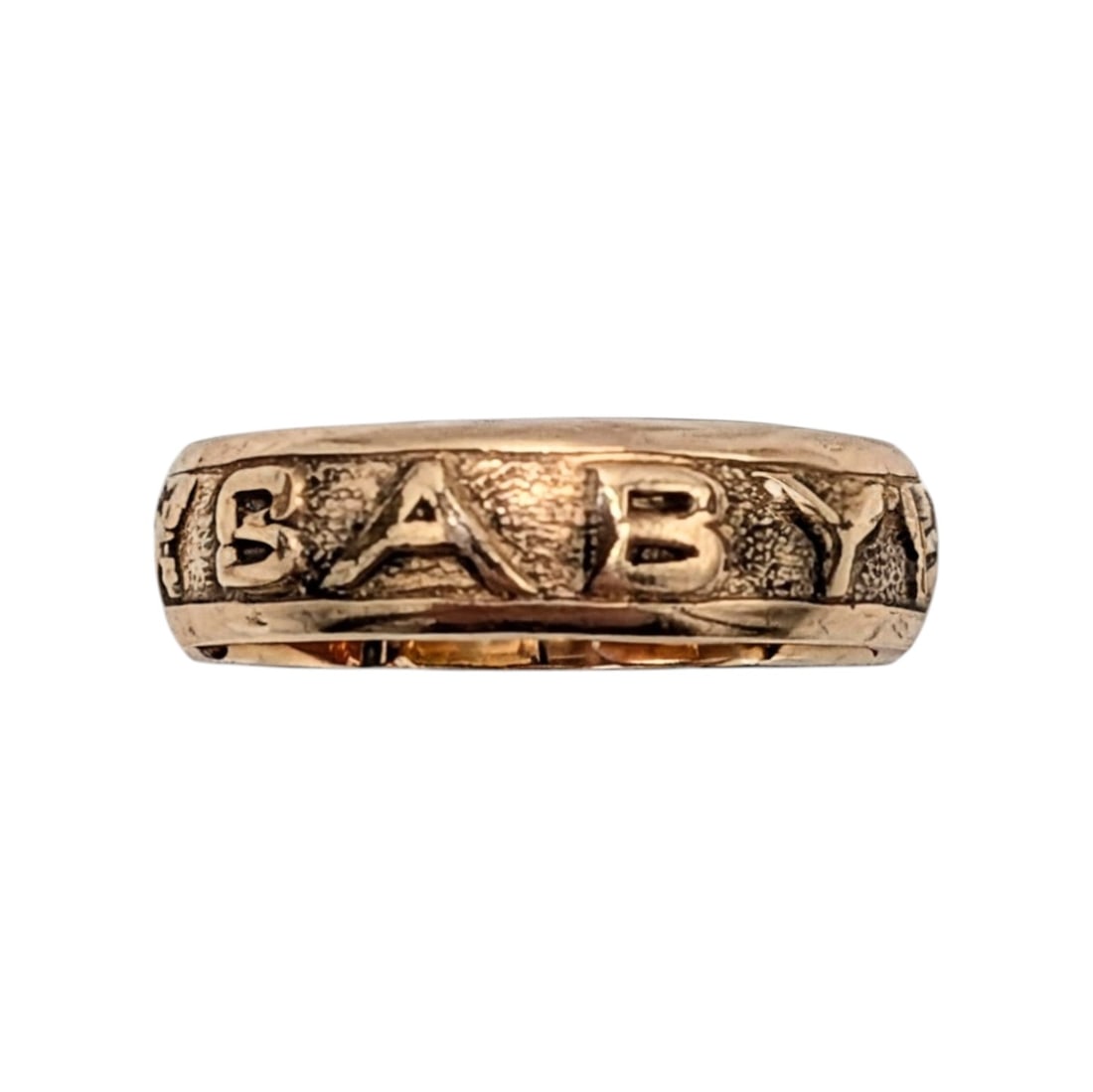 Victorian 10KT Yellow Gold Hand Engraved Baby Ring (1 of 3)