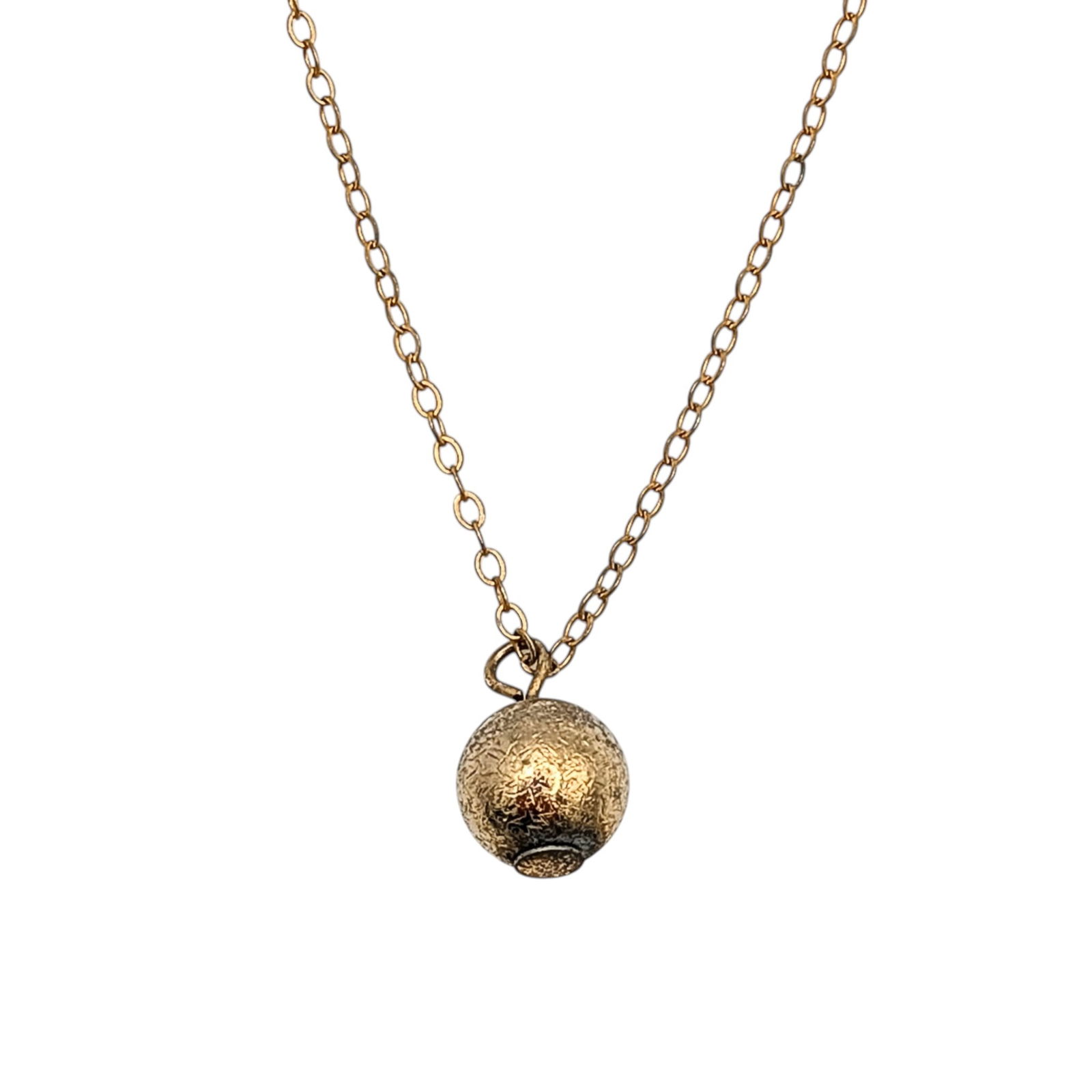 Coro 12KT Gold Filled Ball Pendant Necklace: Coro Vintage 12KT Yellow Gold Filled Ball Pendant Necklace. 16in Length. Signed Coro 1/20 12KT. 1.3g