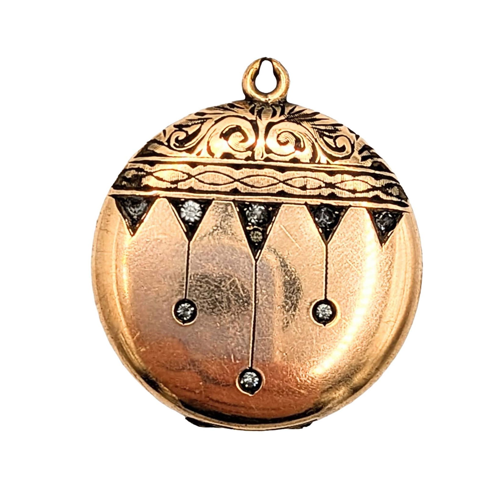 Victorian Gold Filled Paste Hand Engraved Locket (1 of 4)