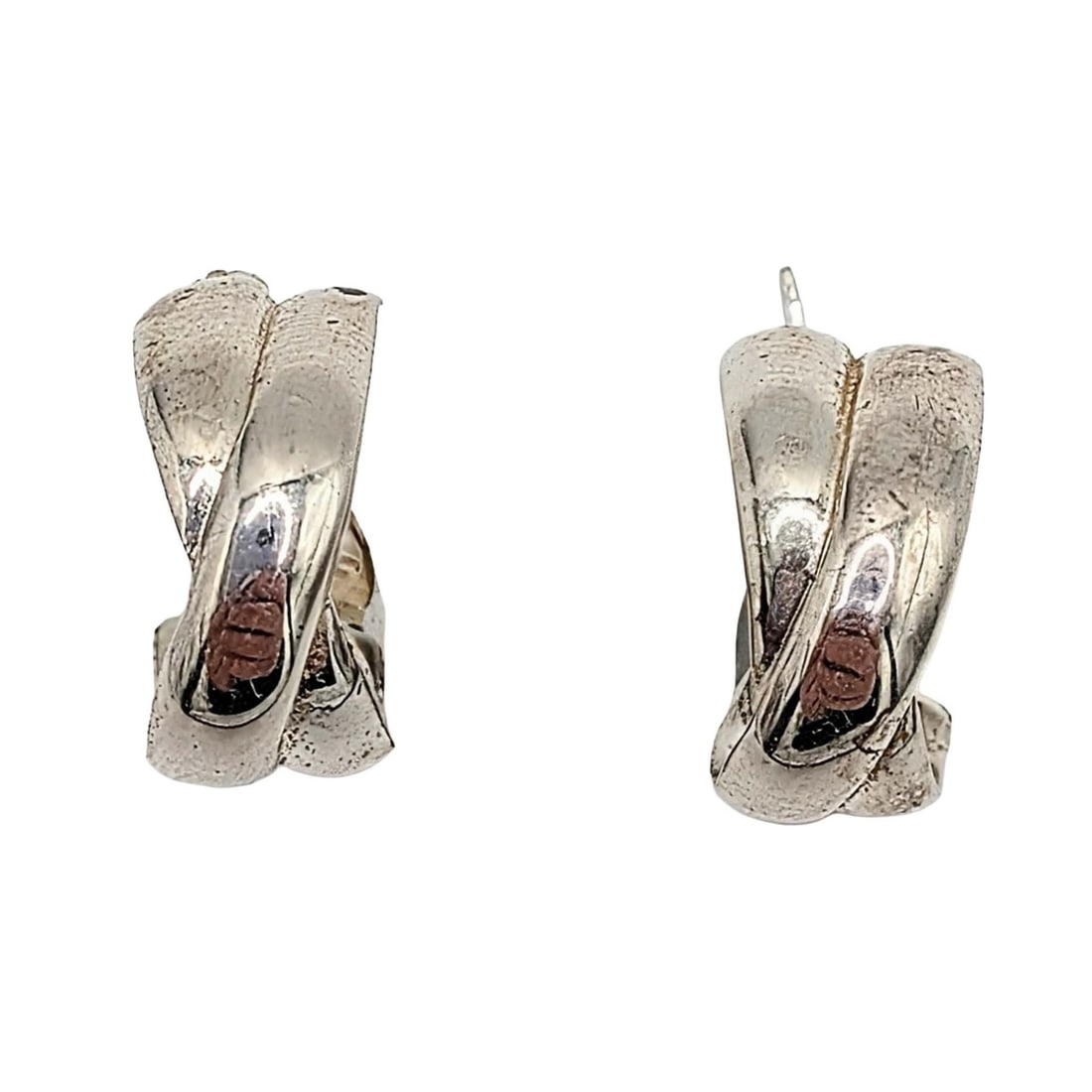 Sterling Silver Overlapping Double Hoop Earrings (1 of 4)