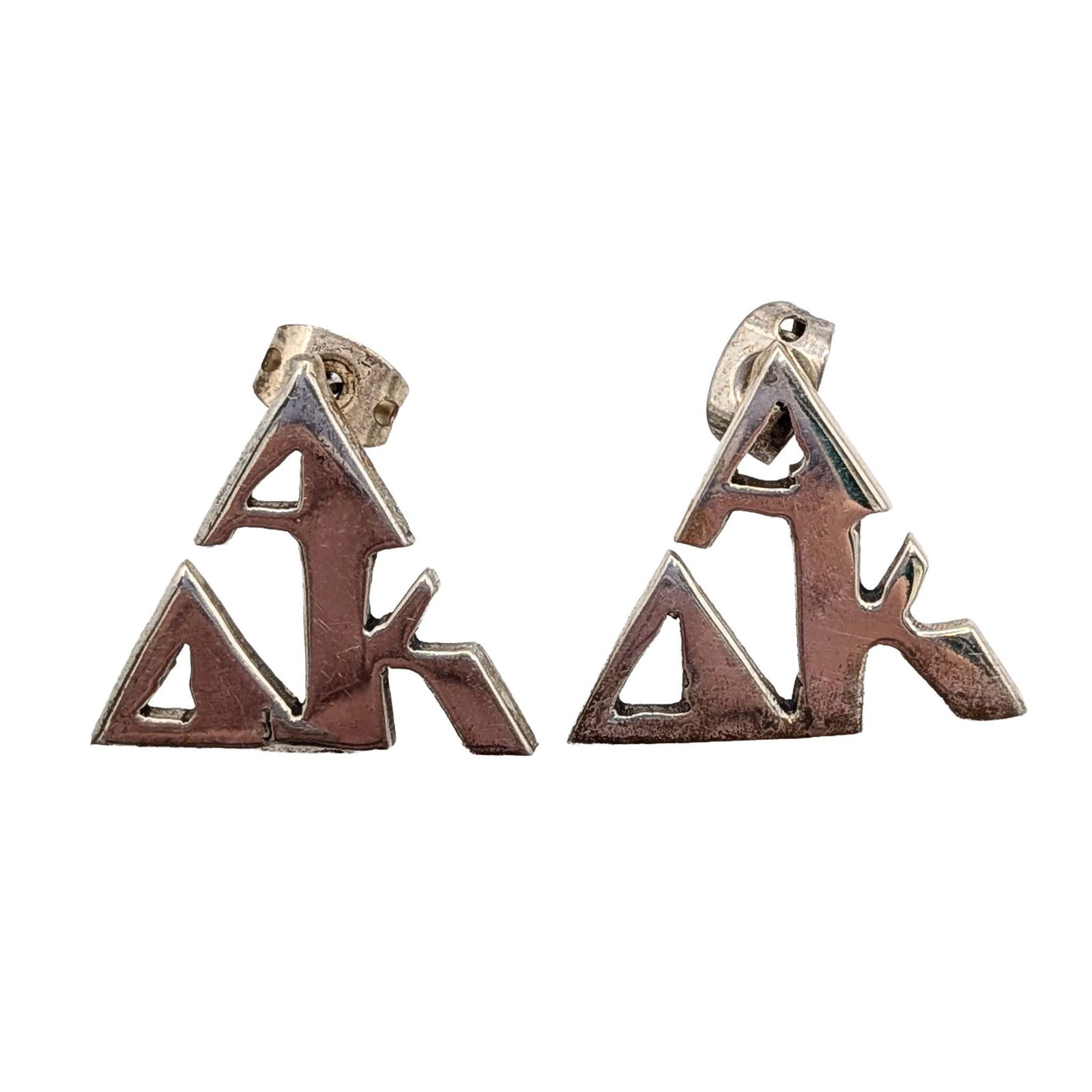 Sterling Silver Alpha Delta Kappa Sorority Stud Earrings: Sterling Silver Alpha Delta Kappa Sorority Stud Earrings. Unsigned. 3.8g