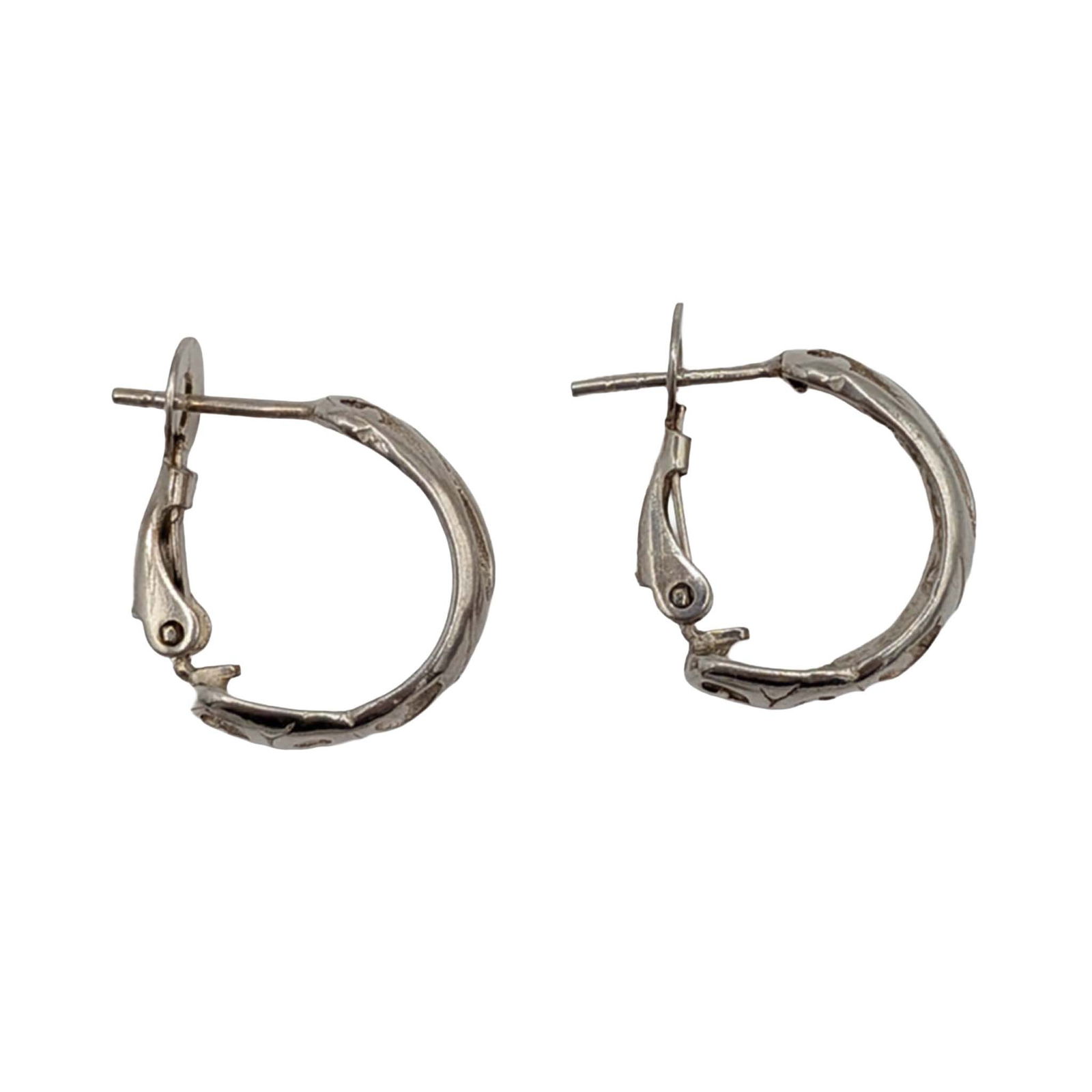 Sterling Silver Openwork Scroll Clip Back Stud Earrings - 2