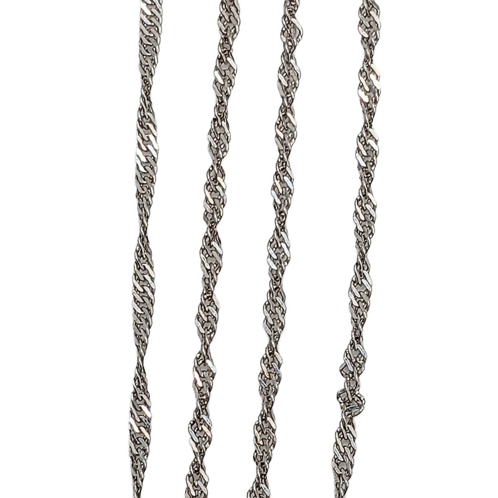 Signed Sterling Silver Twisted Flat Cable Chain Necklace: Signed Sterling Silver Twisted Flat Cable Chain Necklace. 19-21in Length (adjustable) 2.2g