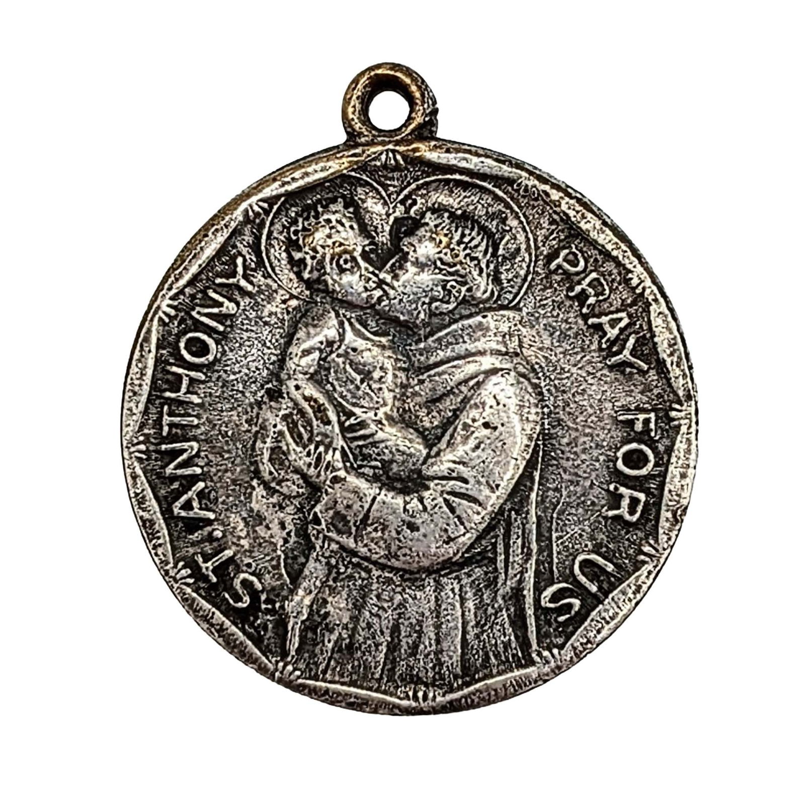 Vintage Sterling Silver Catholic St. Anthony Pendant: Vintage Sterling Silver Catholic St. Anthony Pendant. 6g
