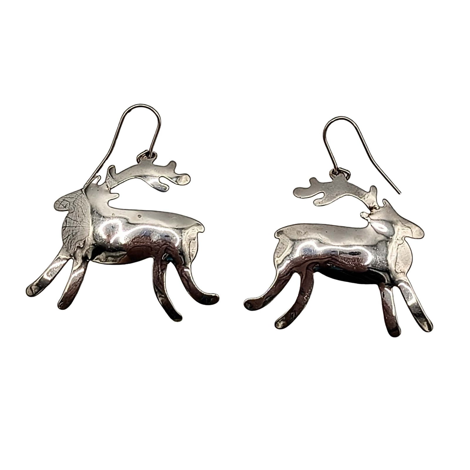 Zirkus Sterling Silver Reindeer/Moose Dangle Earrings: Zirkus Sterling Silver Reindeer/Moose Dangle Earrings. Signed Zirkus Sterling. 3.6g