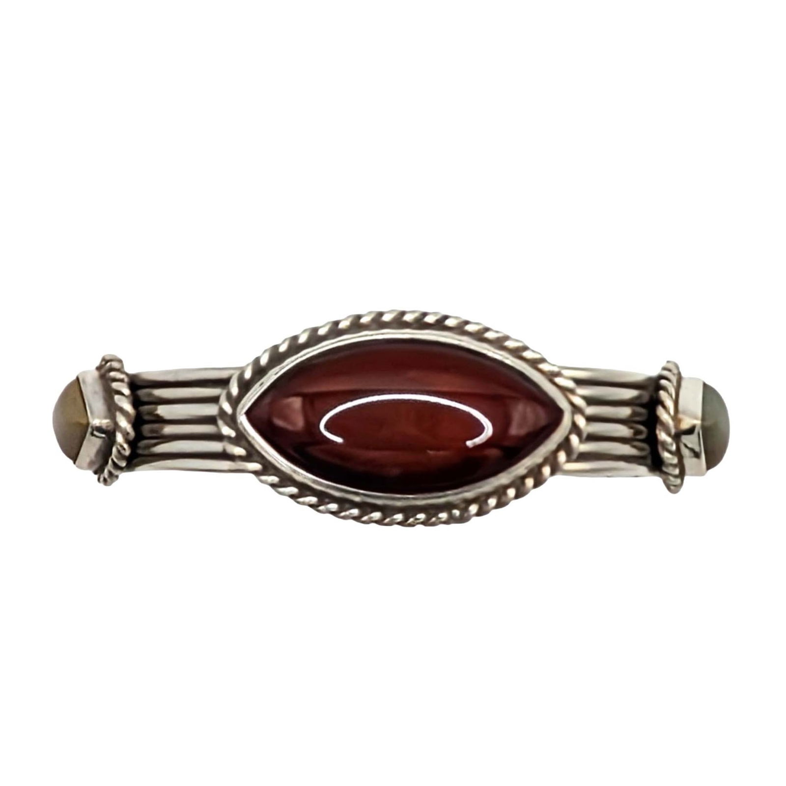 Sterling Silver Carnelian Agate Cuff Bracelet (1 of 4)