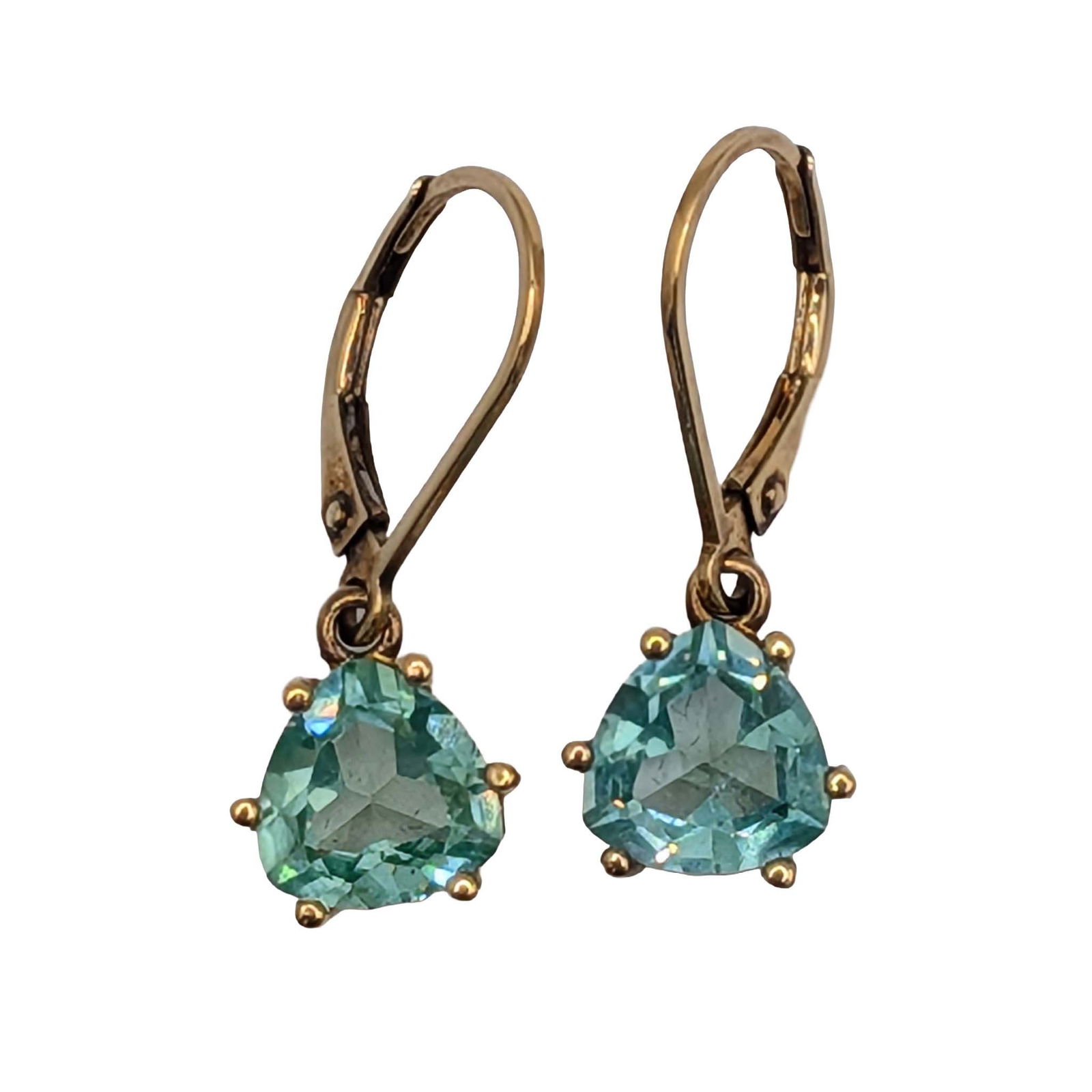 Signed Gold Over Sterling Silver Topaz Drop Earrings: Signed Gold Over Sterling Silver Topaz Drop Earrings. Signed UTC 925. 3g