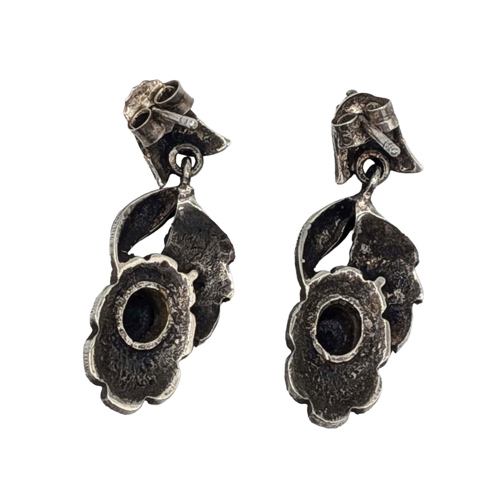 Sterling Silver Multi Gemstone Dangle Stud Earrings - 3