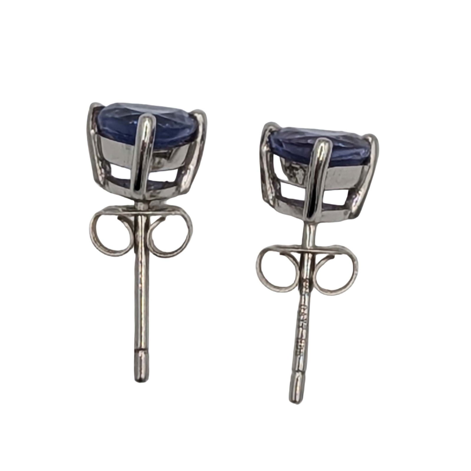 Sterling Silver Iolite Triangle Stud Earrings - 2