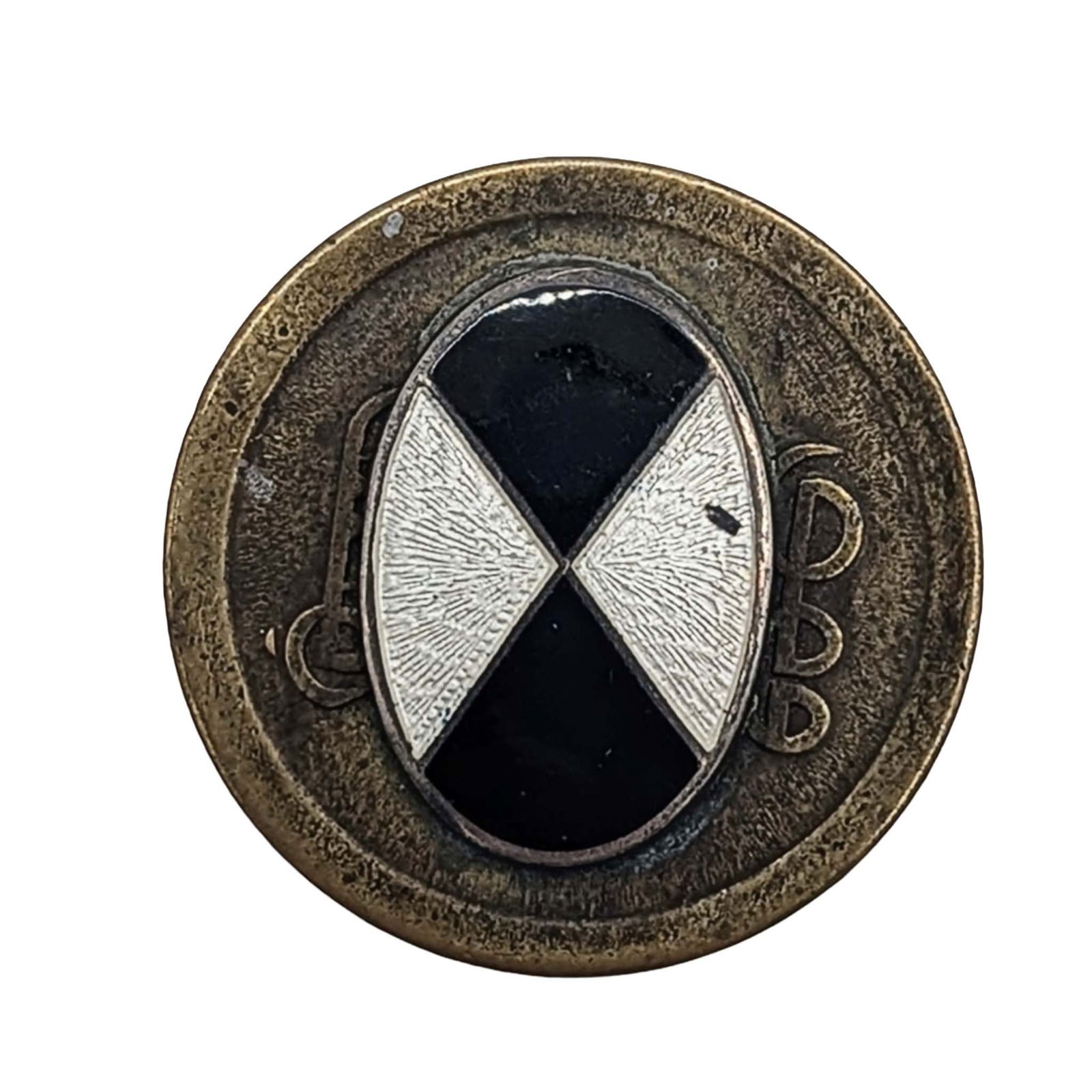 Handmade Silver Tone Metal Bronze Enamel Costume Ring: Handmade Silver Tone Metal, Bronze Coin, Guilloche Enamel Disc Ring. Approx Size 6.5 (adjustable) 7g