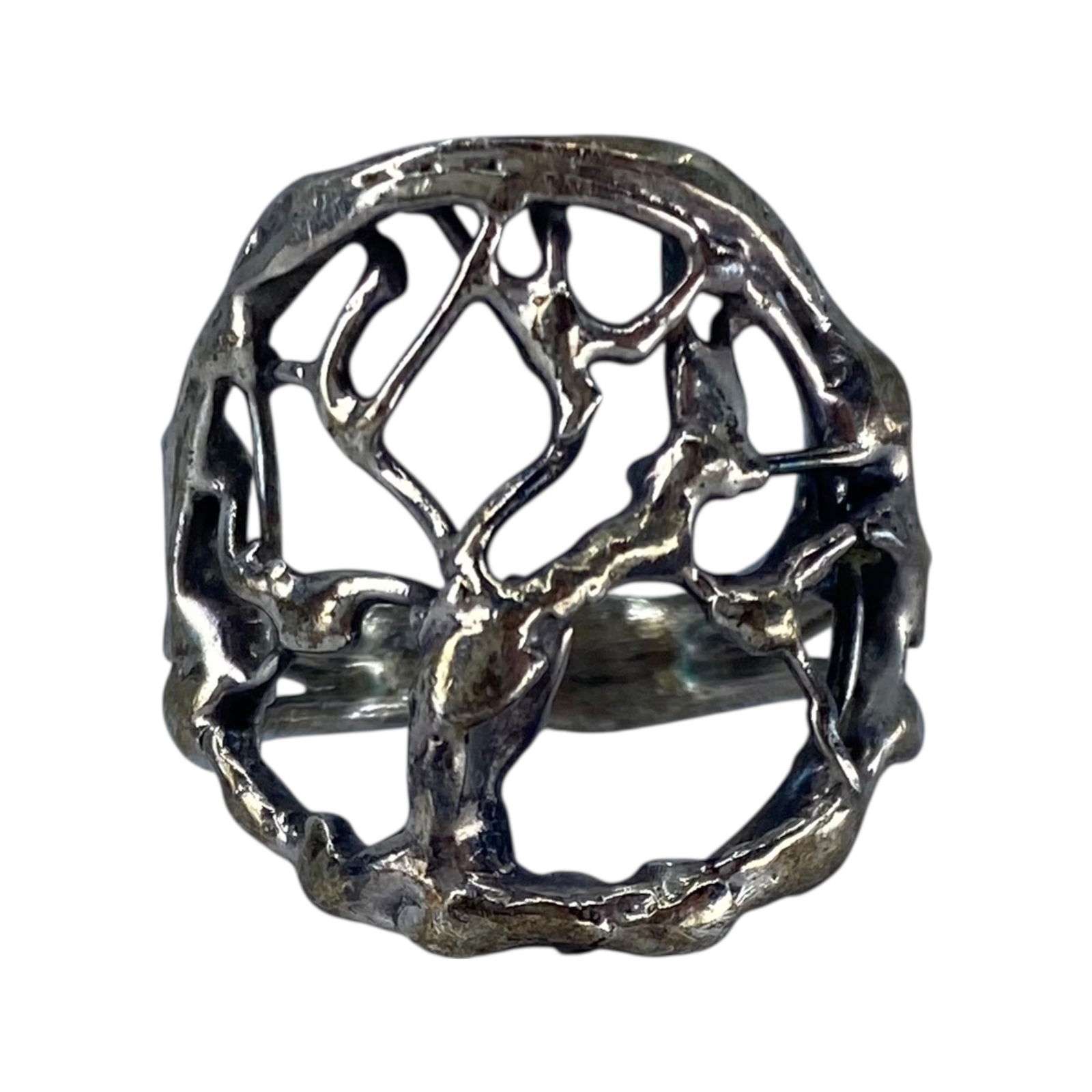 Sterling Tree of Life Cut Out Ring 5.3 sz 6: Sterling Tree of Life Cut Out Ring 5.3 sz 6