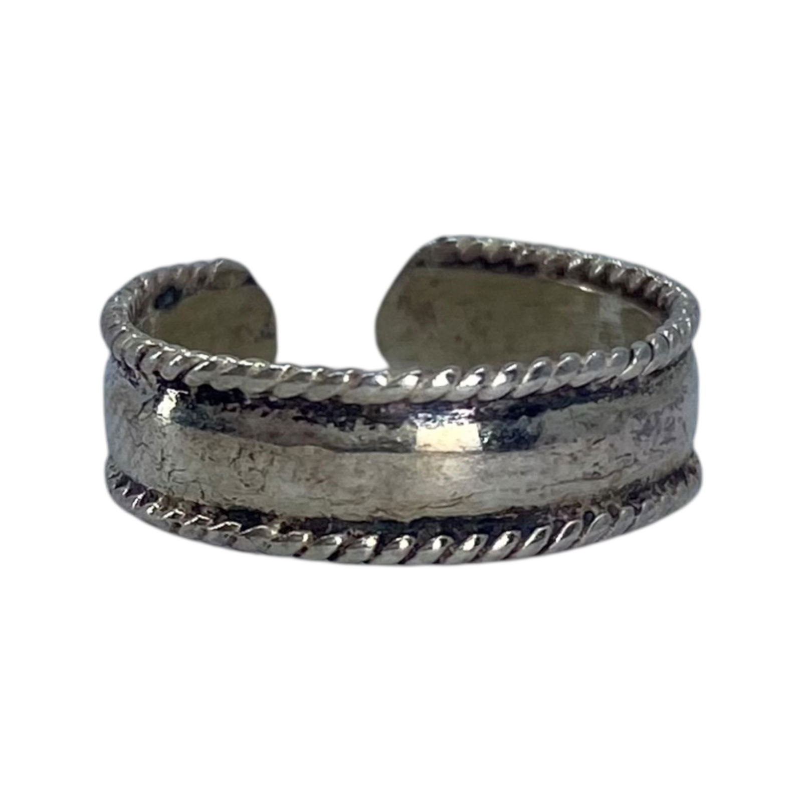 Sterling Band With Twist Adjustable Ring 2.1g sz 4.5 (1 of 3)