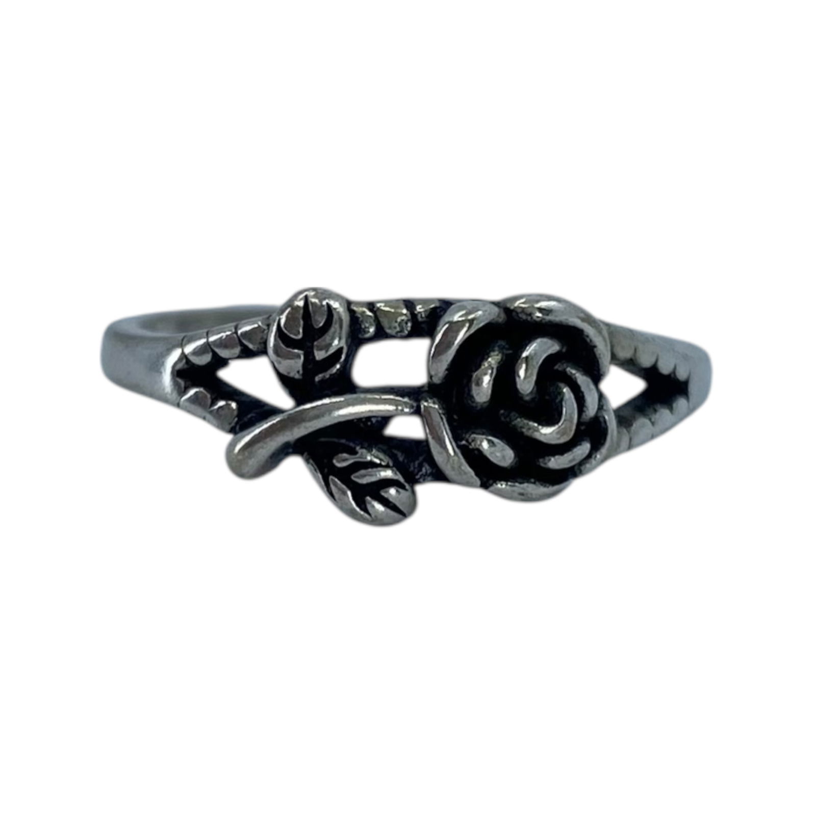 Sterling Rose Adjustable Ring 2g sz 8: Sterling Rose Adjustable Ring 2g sz 8 Engraved S925