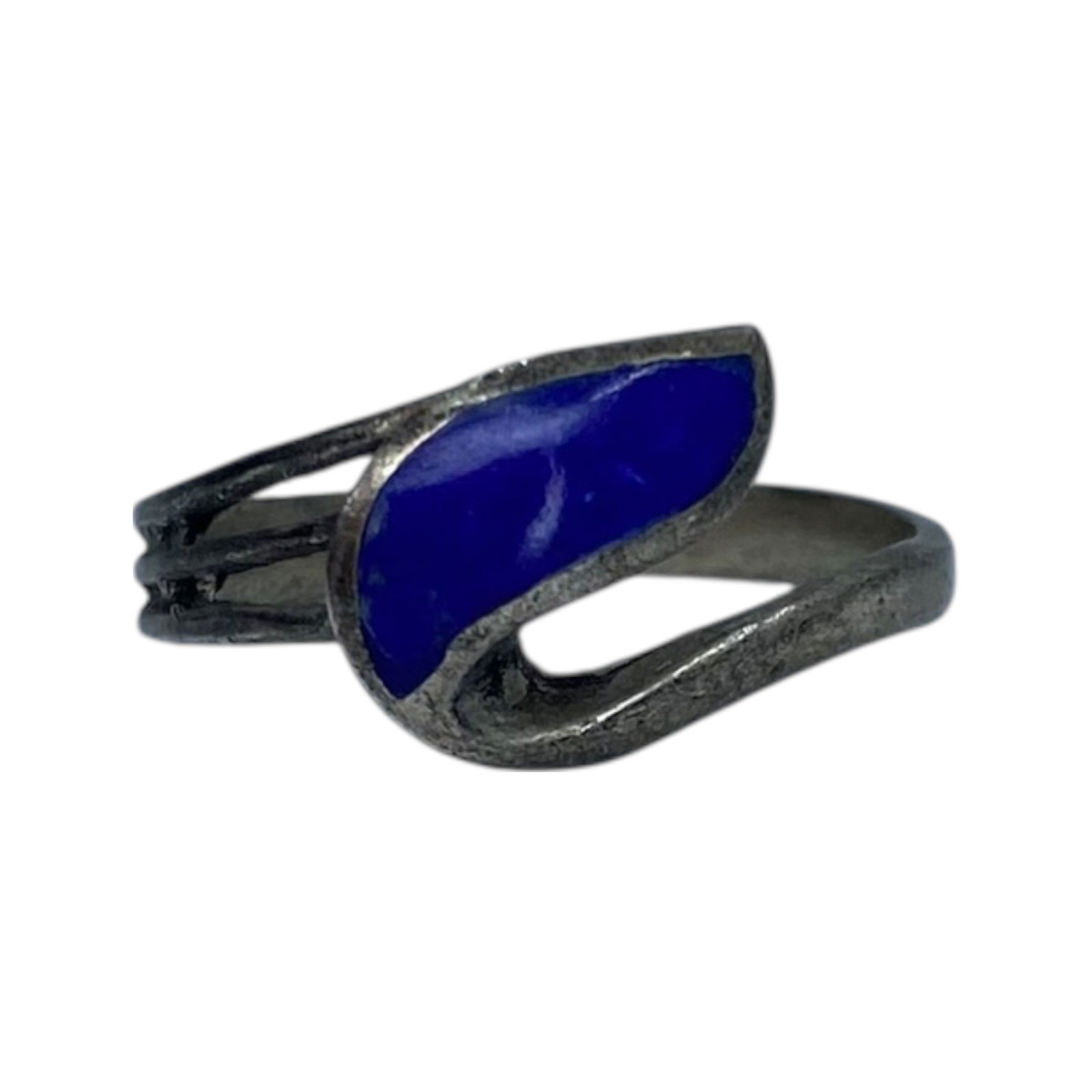 Sterling Lapis Lazuli Bypass Ring 2.03g sz 6.25: Sterling Lapis Lazuli Bypass Ring 2.03g sz 6.25
