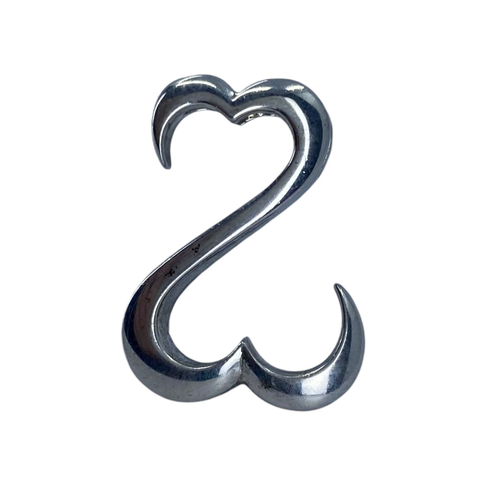 Jane Seymour Sterling Open Heart Slide Pendant 4.2: Jane Seymour Sterling Open Heart Slide Pendant 4.2 Engraved with a C and a Diamond 925