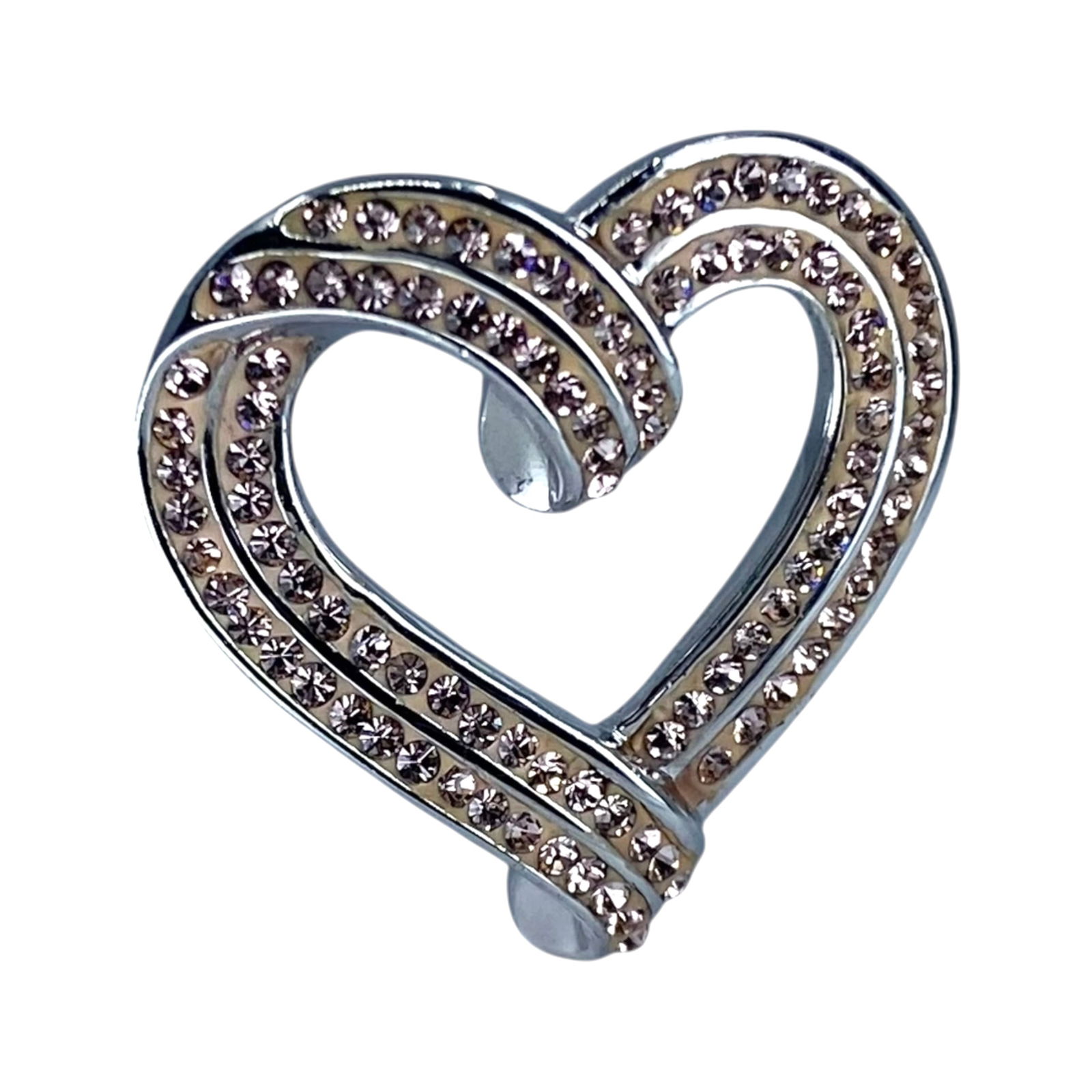 Signed Sterling Pink Rhinestone Heart Pendant 5g: Signed Sterling Pink Rhinestone Heart Pendant 5g Engraved .925 AU Copyright