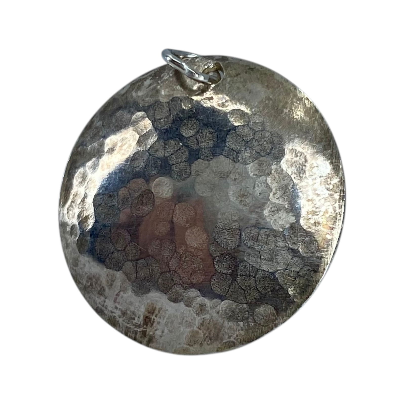Sterling Hammered Circle Pendant 2g: Sterling Hammered Circle Pendant 2g