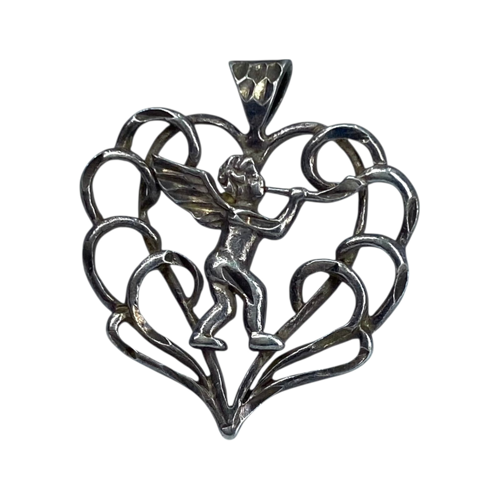 Sterling Cut Out Cupid Heart Pendant 3g (1 of 4)