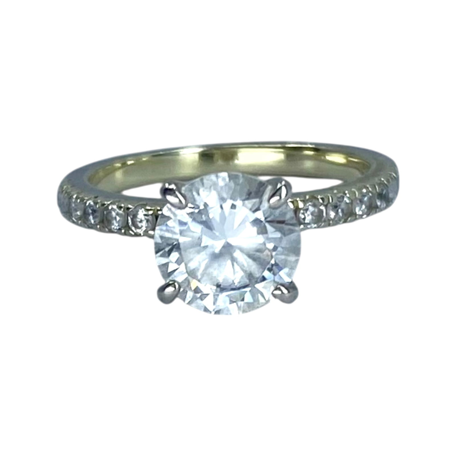 Sterling Round Rhinestone Engagement Ring 2.1g sz 4 (1 of 4)