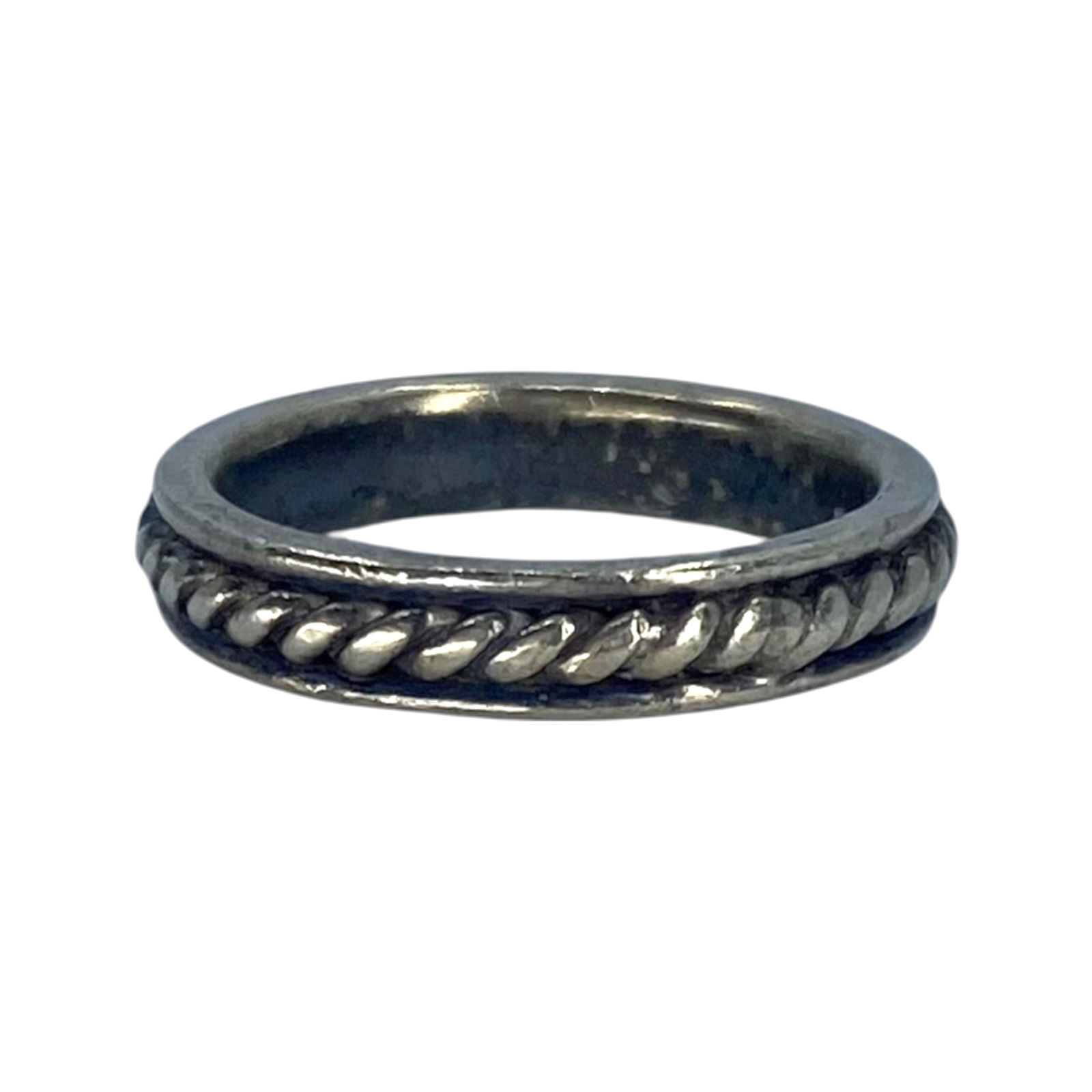 Sterling Twisted Rope Band Ring 4g sz 6.5: Sterling Twisted Rope Band Ring 4g sz 6.5